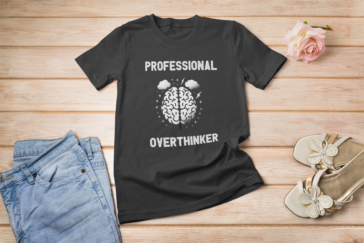 Professional Overthinker Organic T-Shirt | Funny Anxiety Humor | Geekpsters