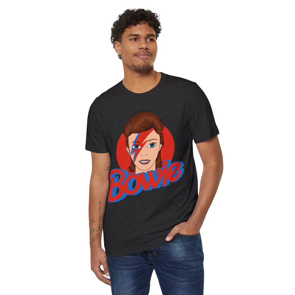 Glam Rock Lightning Bolt Portrait Recycled Organic Tee