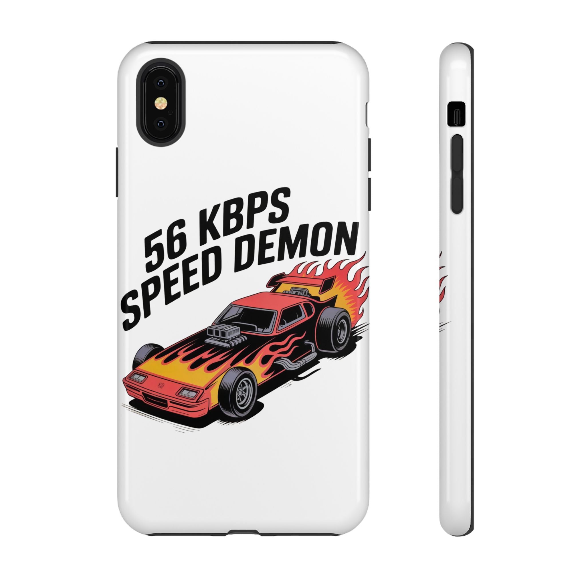 56 Kbps Speed Demon Black- Impact-Resistant Phone Case