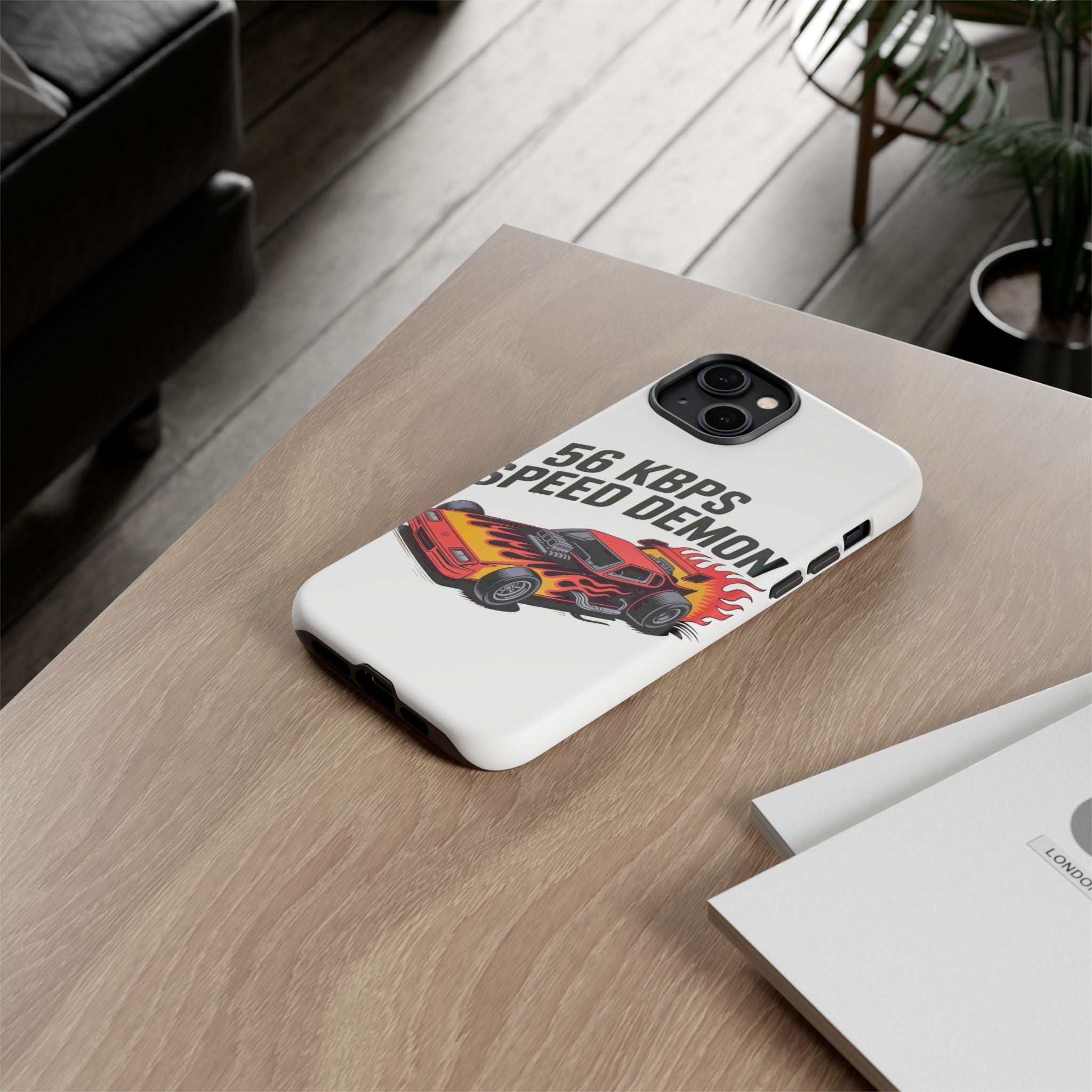 56 Kbps Speed Demon Black- Impact-Resistant Phone Case