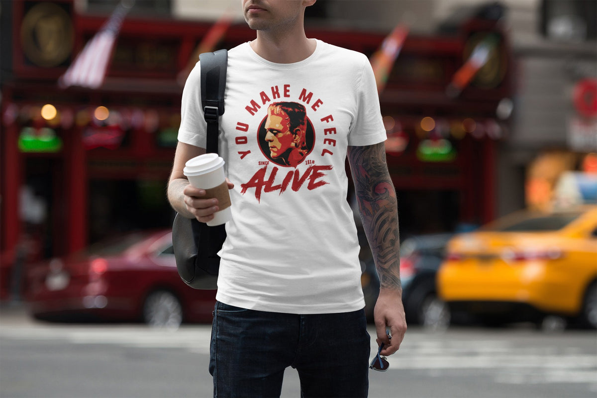 You Make Me Feel Alive T-Shirt lifestyle mockup, Geekpsters