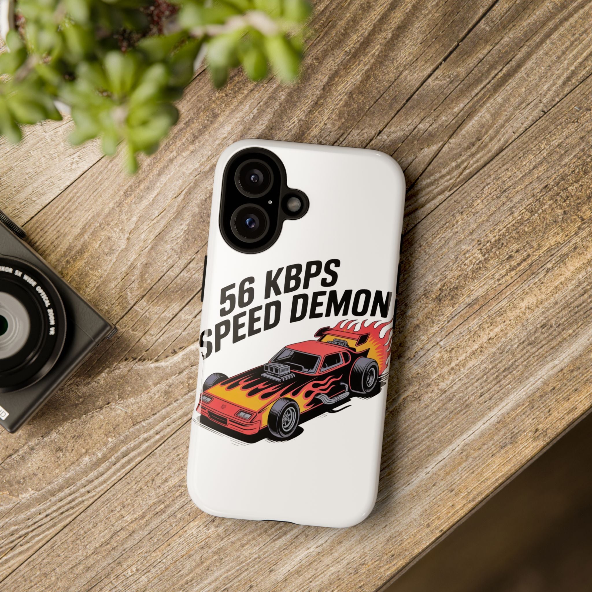 56 Kbps Speed Demon Black- Impact-Resistant Phone Case