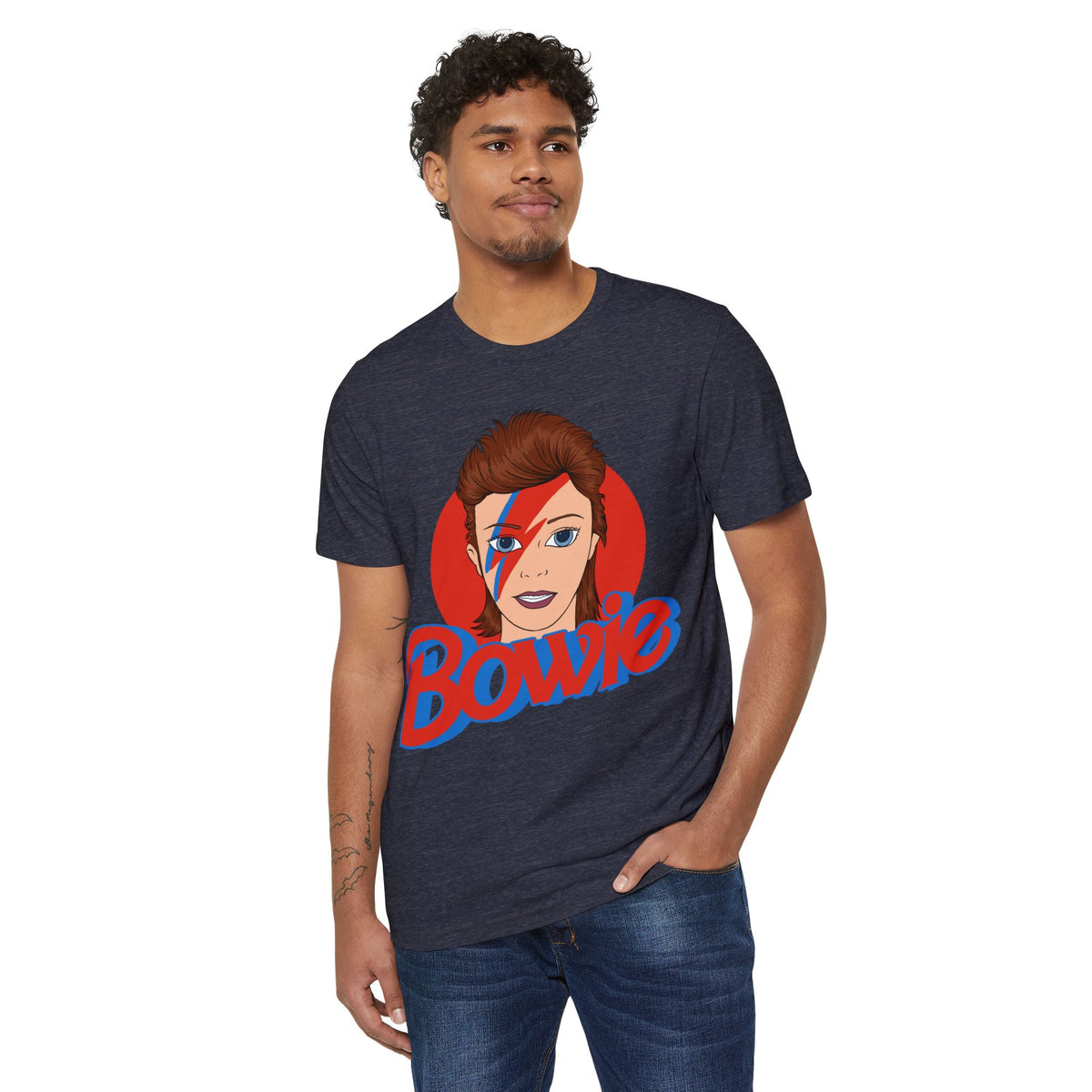 Glam Rock Lightning Bolt Portrait Recycled Organic Tee