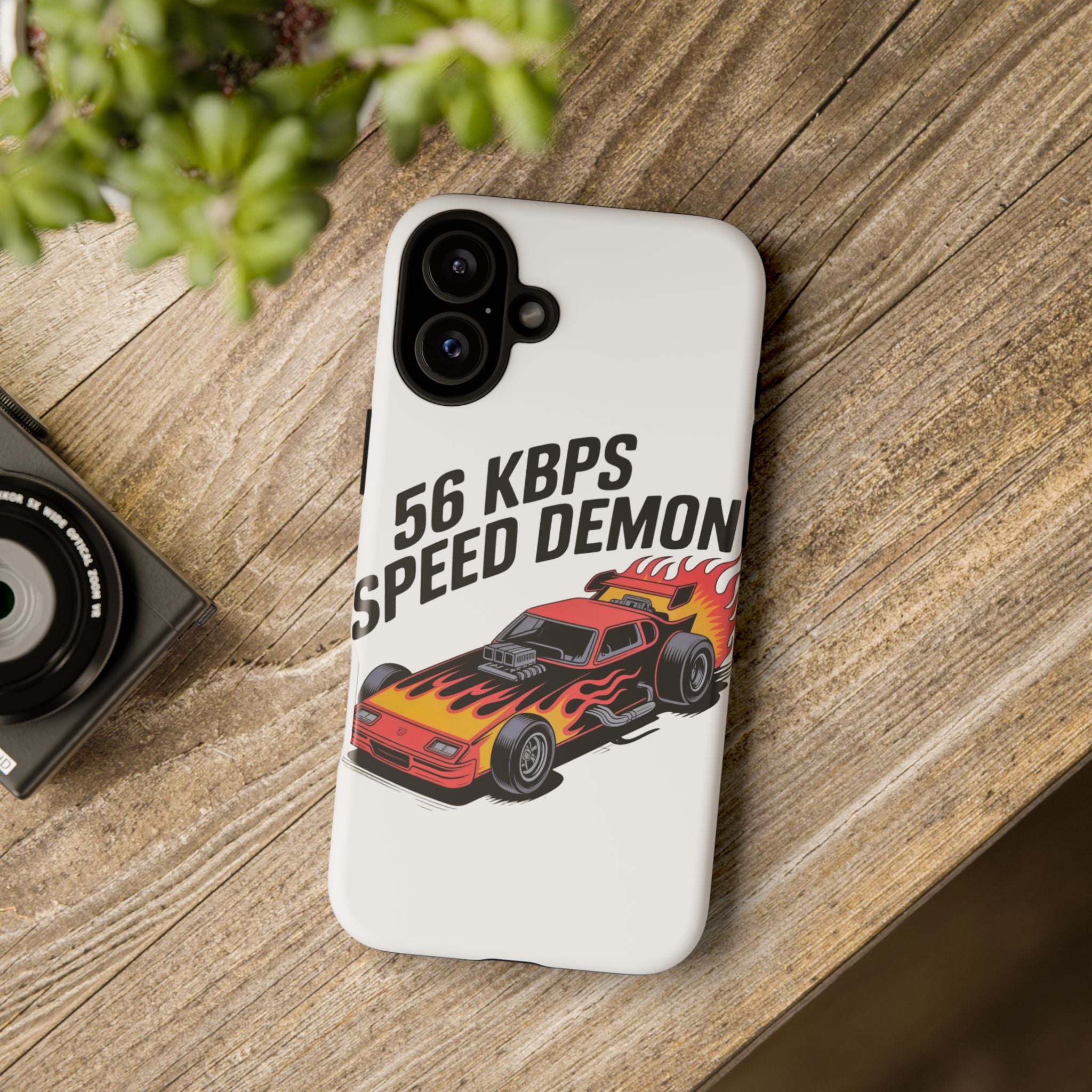 56 Kbps Speed Demon Black- Impact-Resistant Phone Case