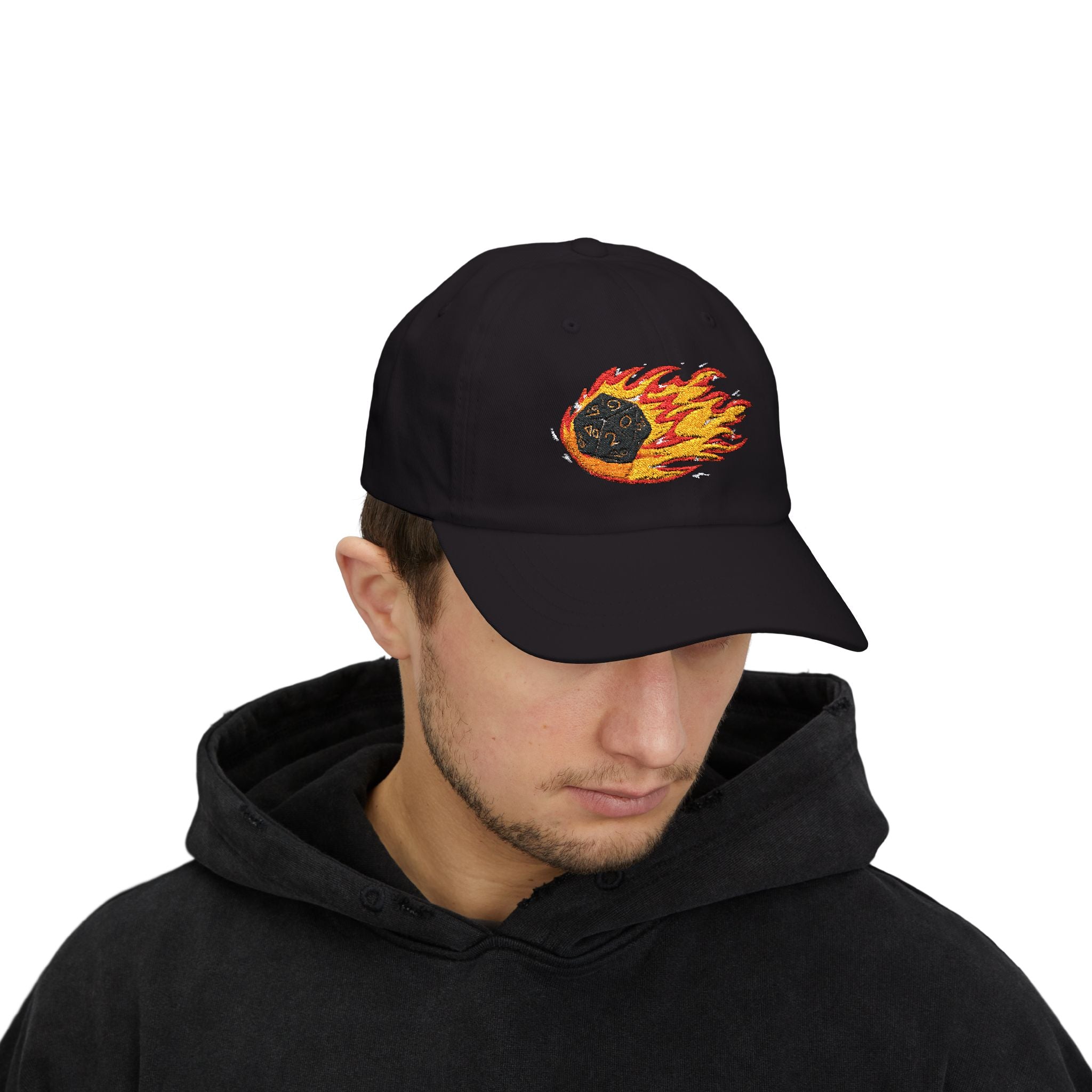 Polyhedral Dice On Fire - Embroidery Hat