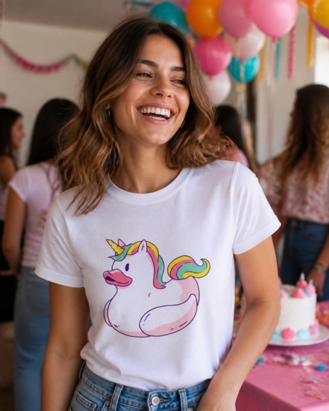 Unicorn Duck T-Shirt lifestyle mockup, Geekpsters