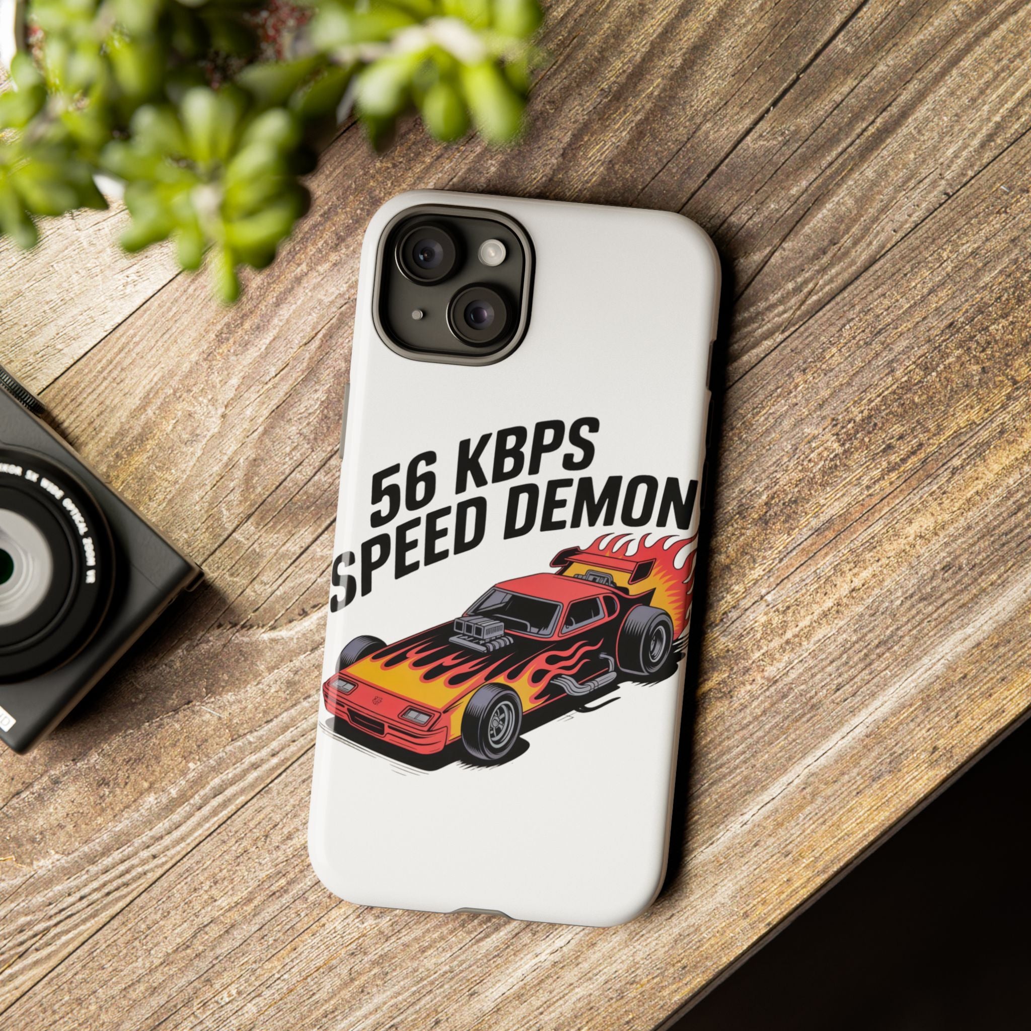 56 Kbps Speed Demon Black- Impact-Resistant Phone Case