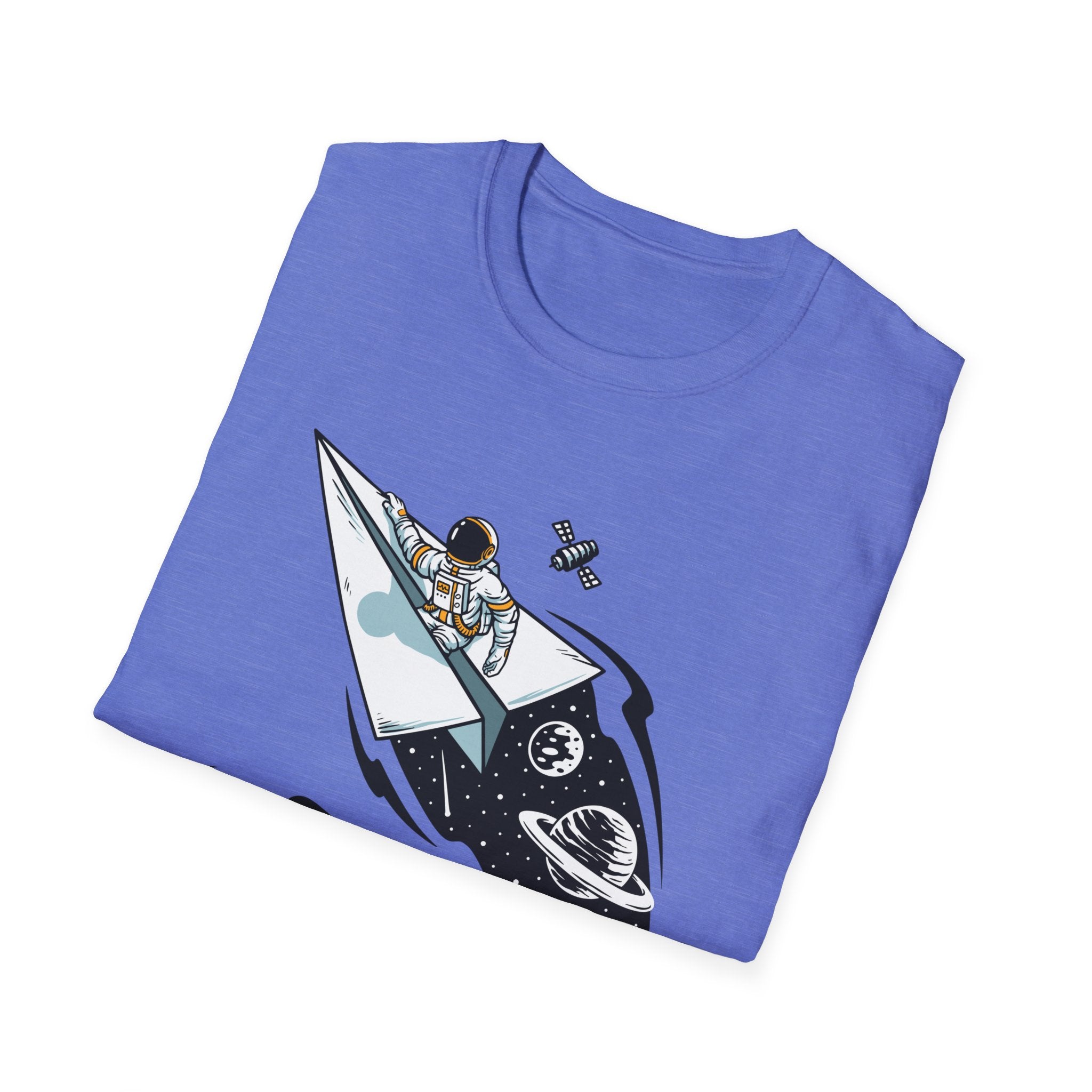 Astronauts Flying On Paper Ships - T Shirt