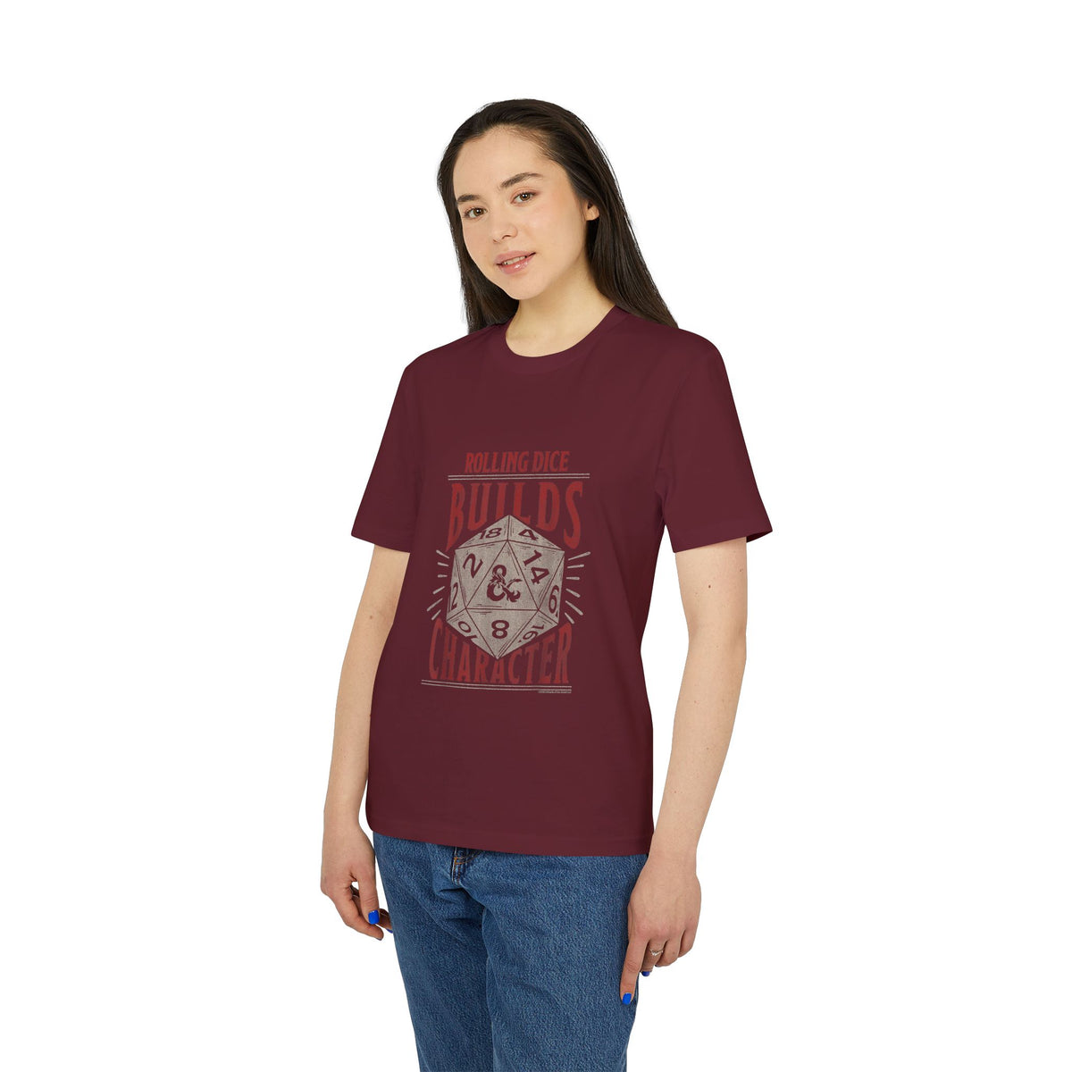 Rolling Dice Builds Character Organic Tee