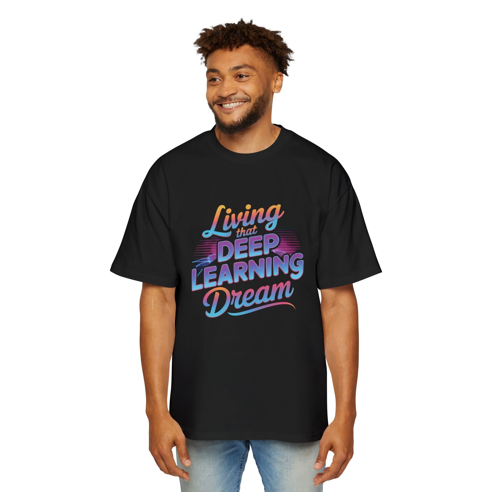 LIVING THAT DEEP LEARNING DREAM White - Heavy Oversized Tee