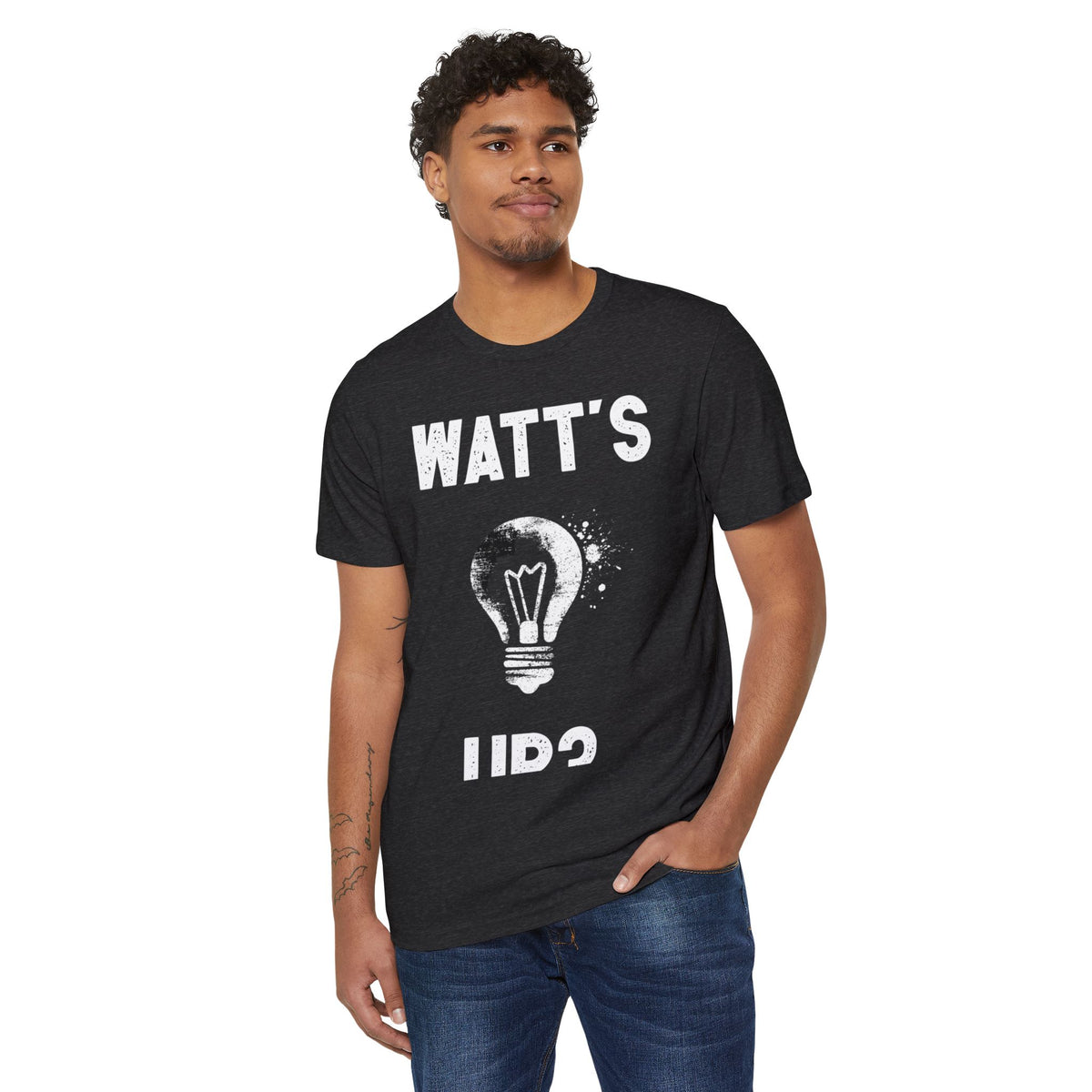Watt's Up Light Bulb Recycled Organic Tee
