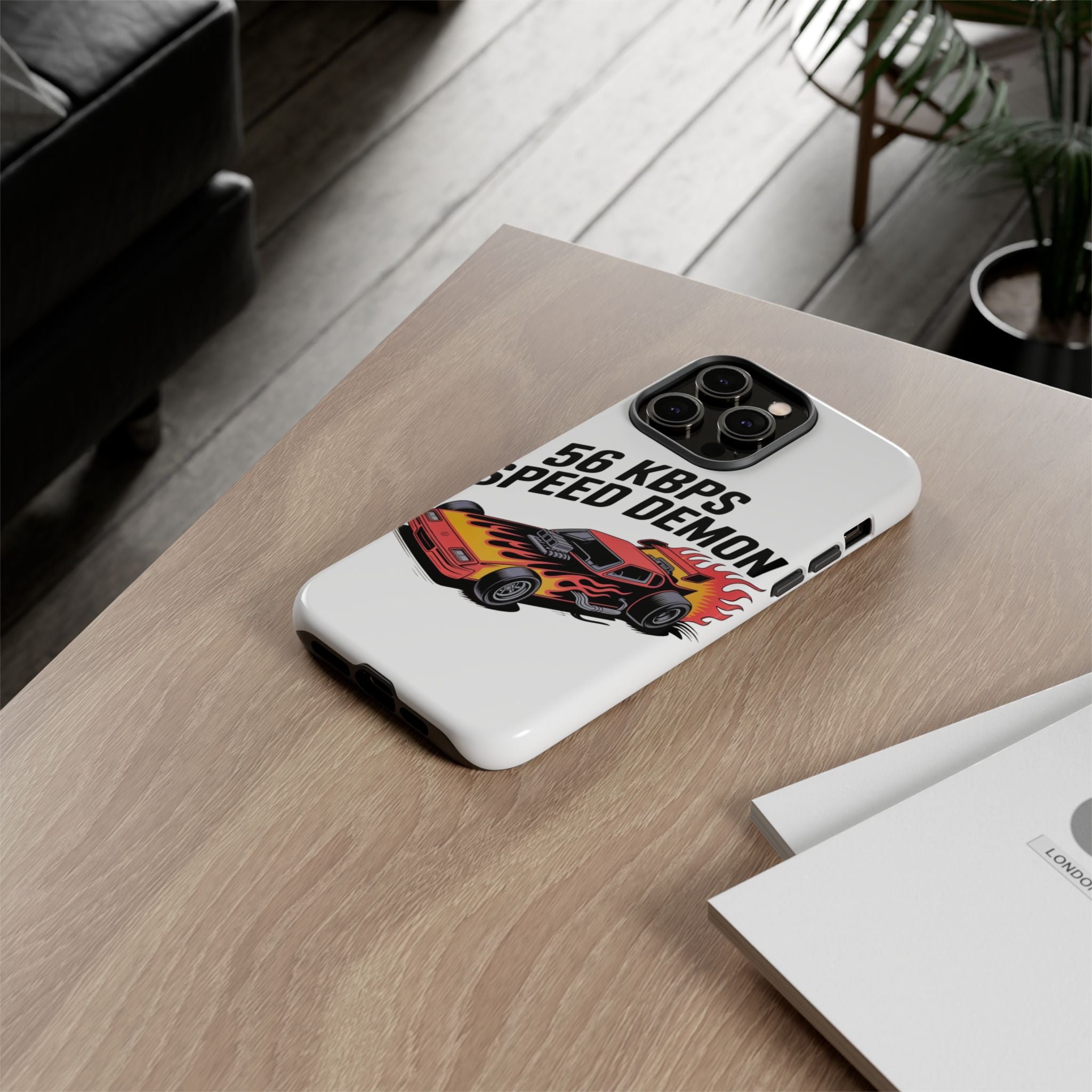 56 Kbps Speed Demon Black- Impact-Resistant Phone Case