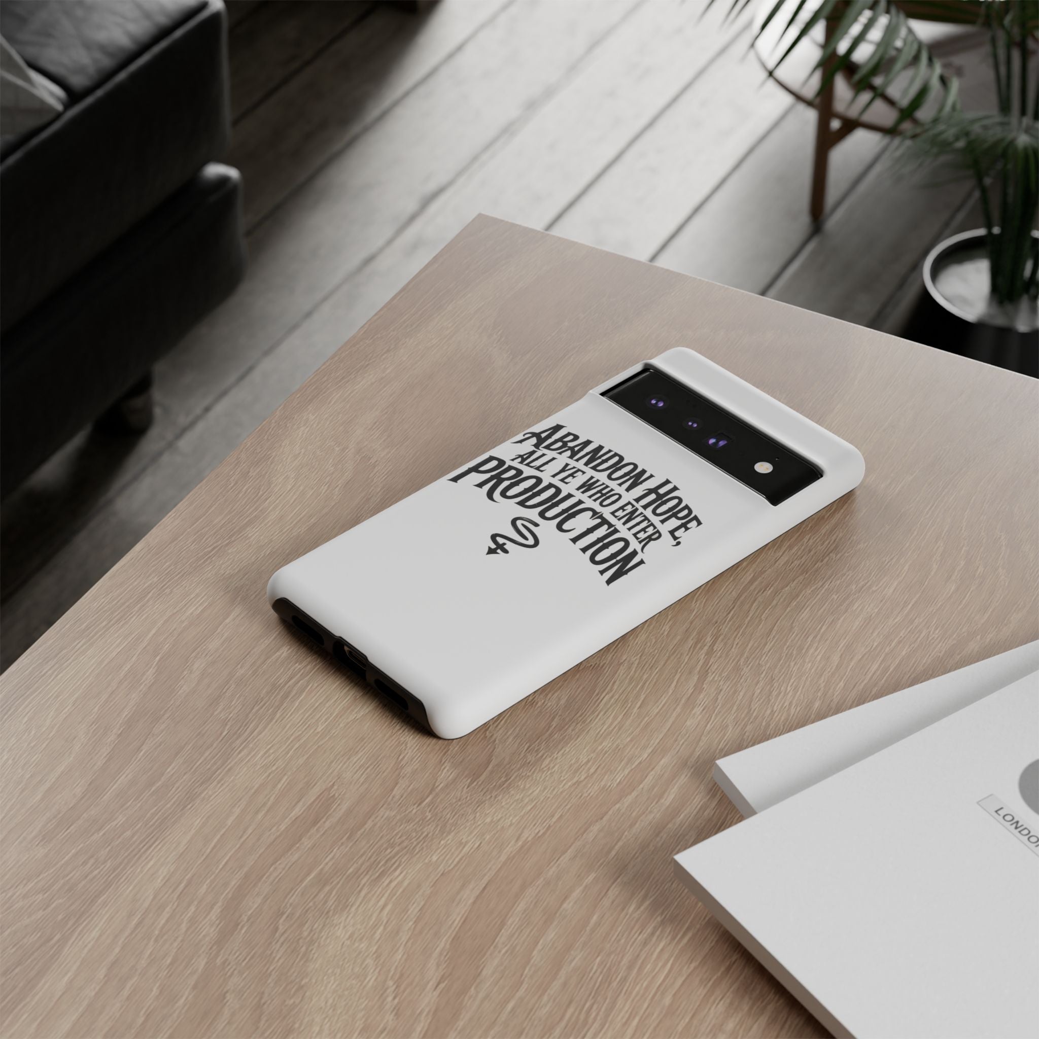 Abandon hope all ye who enter production- Impact-Resistant Phone Case