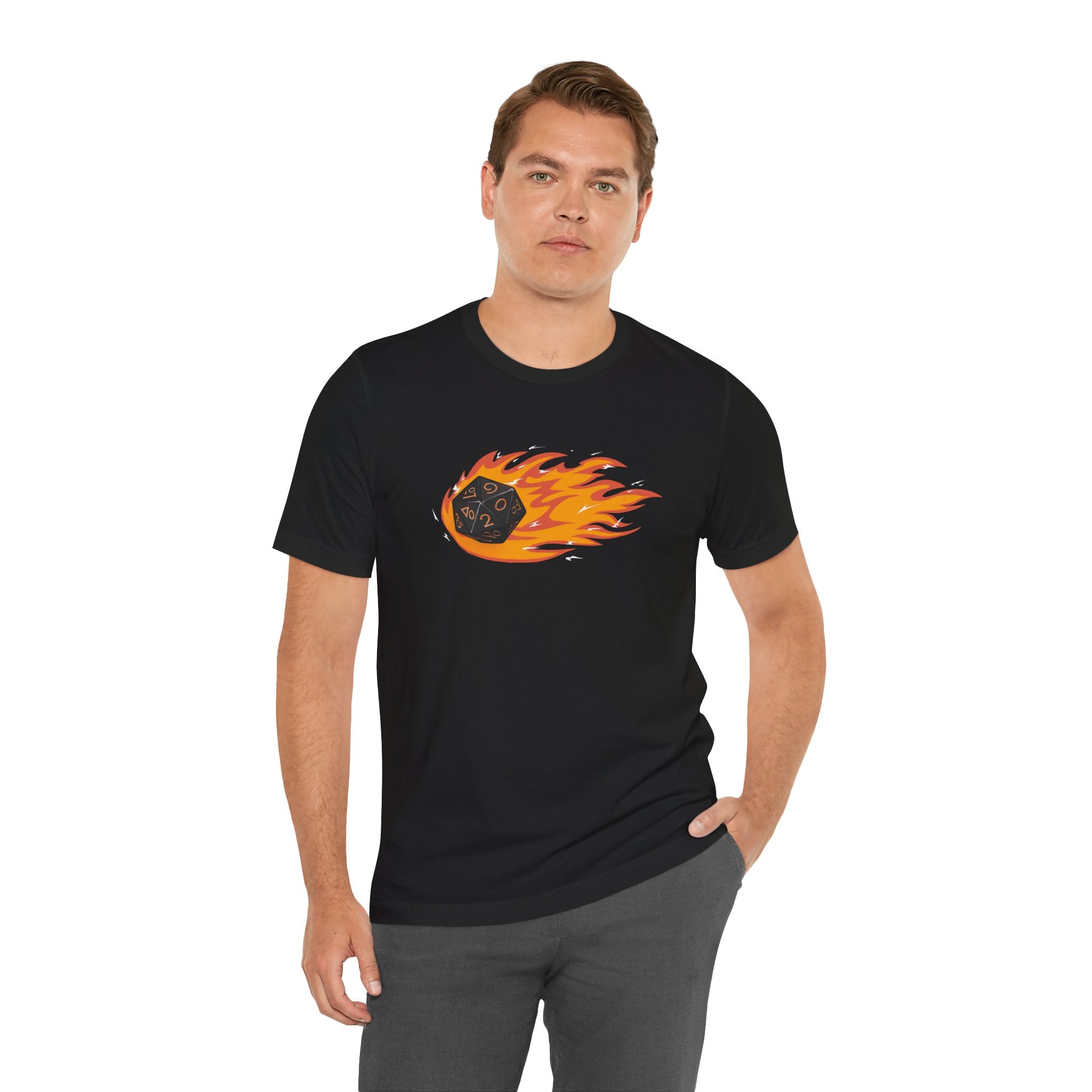 Polyhedral Dice On Fire - T-Shirt