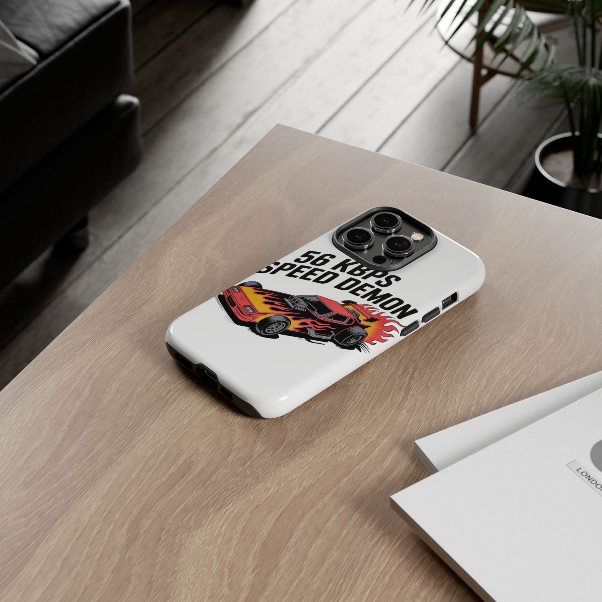 56 Kbps Speed Demon Black- Impact-Resistant Phone Case