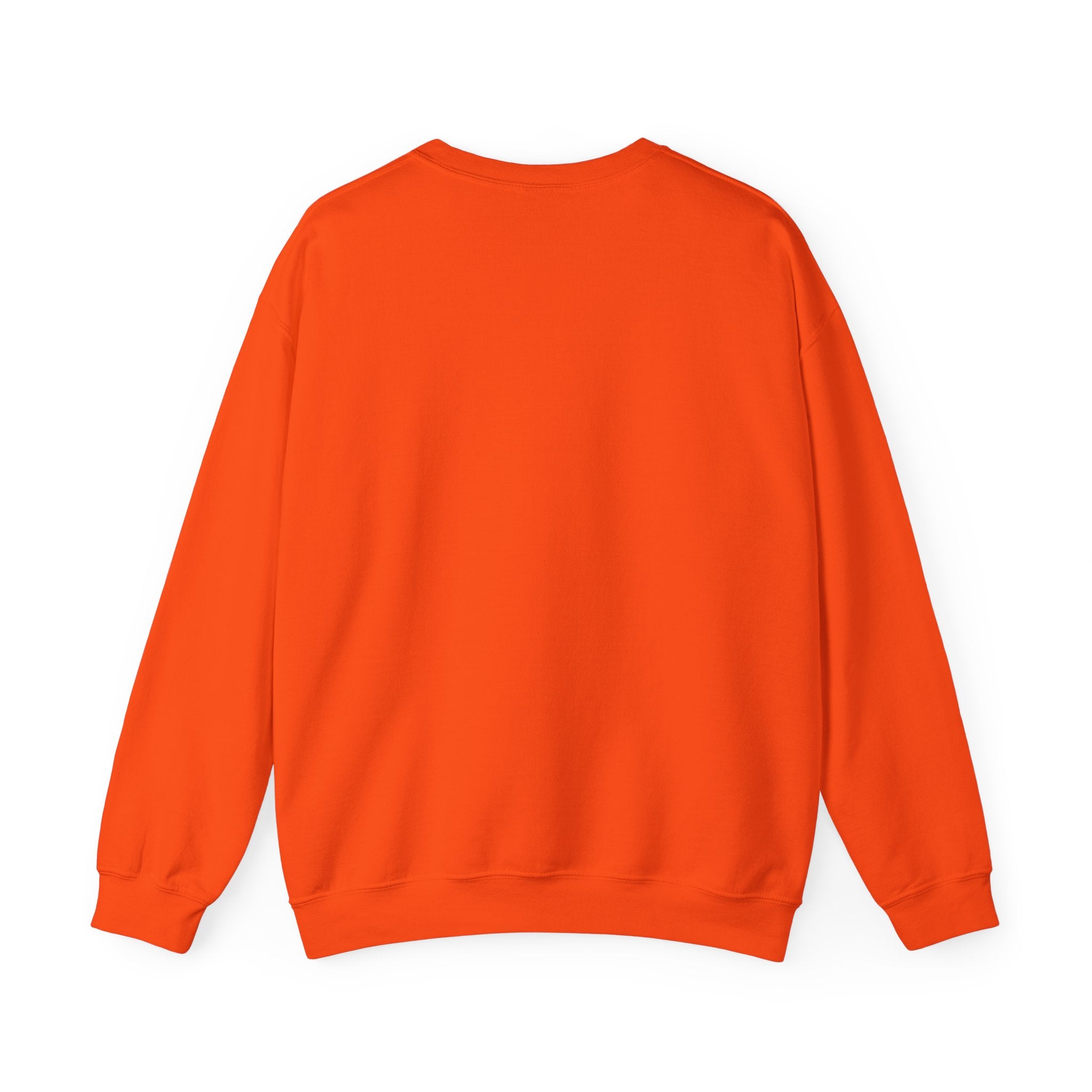 The Exist Exist - Sweatshirt is a bright orange crewneck with long sleeves, ribbed cuffs, and a minimal design—ideal for any programmer's sweatshirt collection or eco-friendly closet.