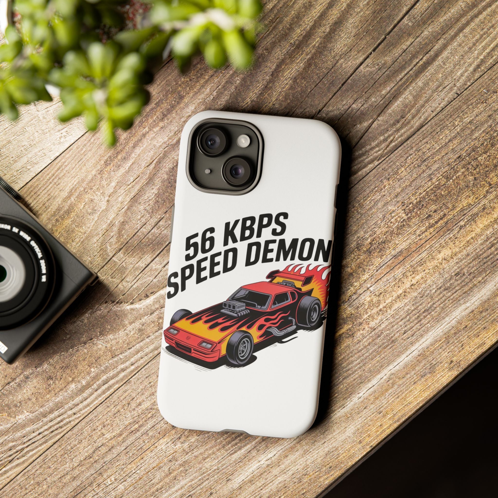 56 Kbps Speed Demon Black- Impact-Resistant Phone Case