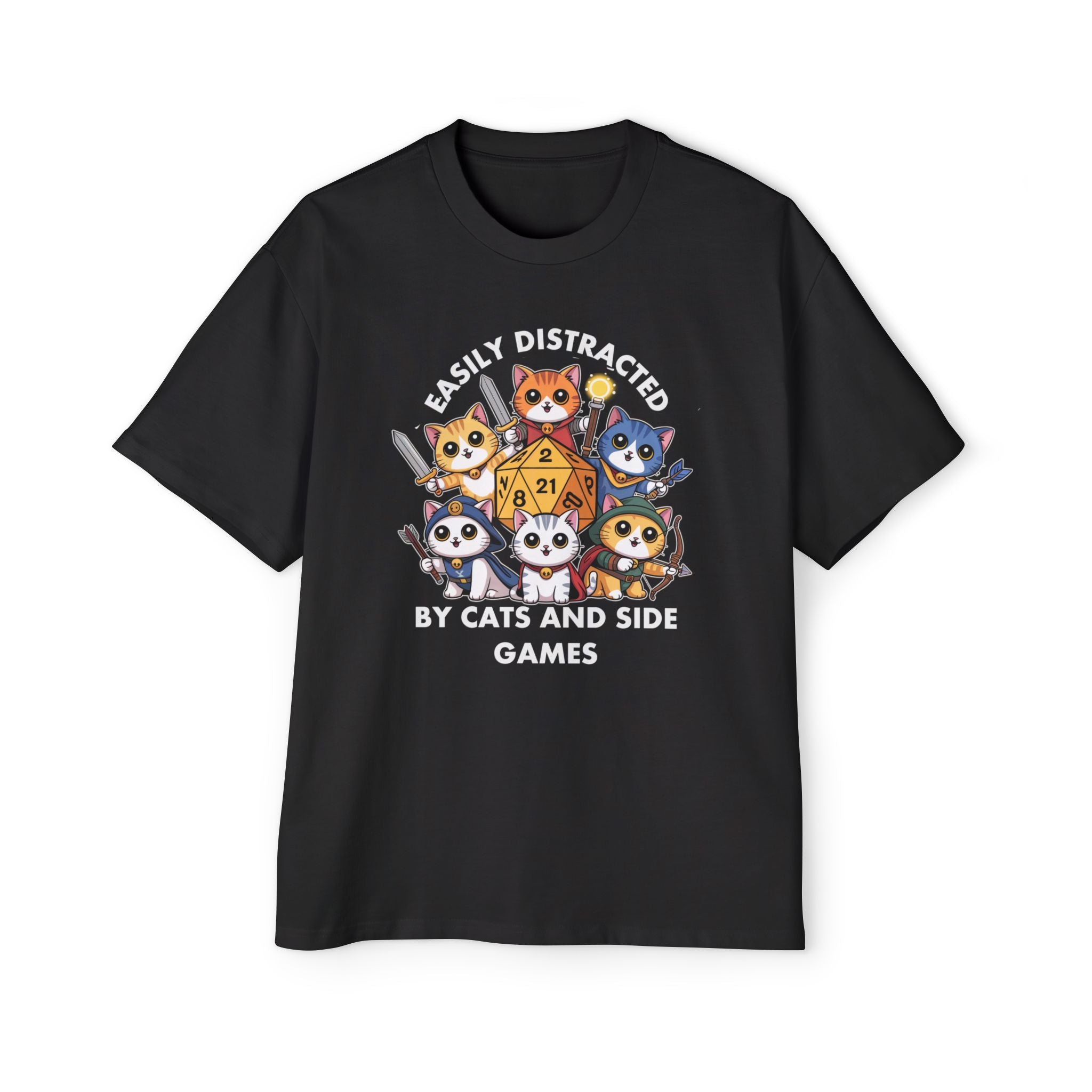 Easily Distracted By Cats and Side Games T-Shirt