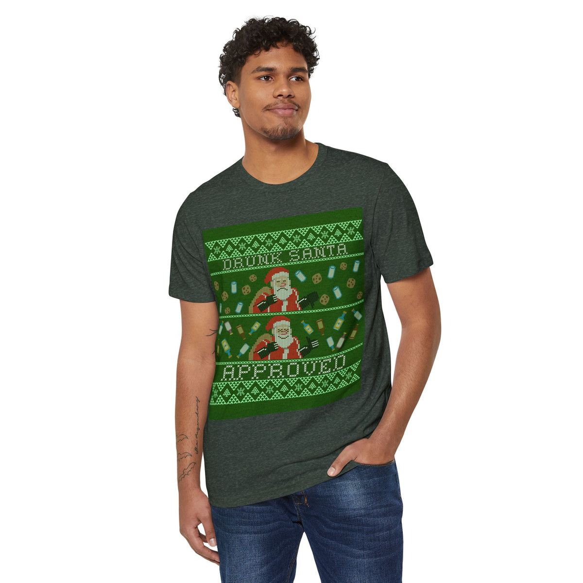 Drunk Santa Approved Ugly Sweater Recycled Organic Tee