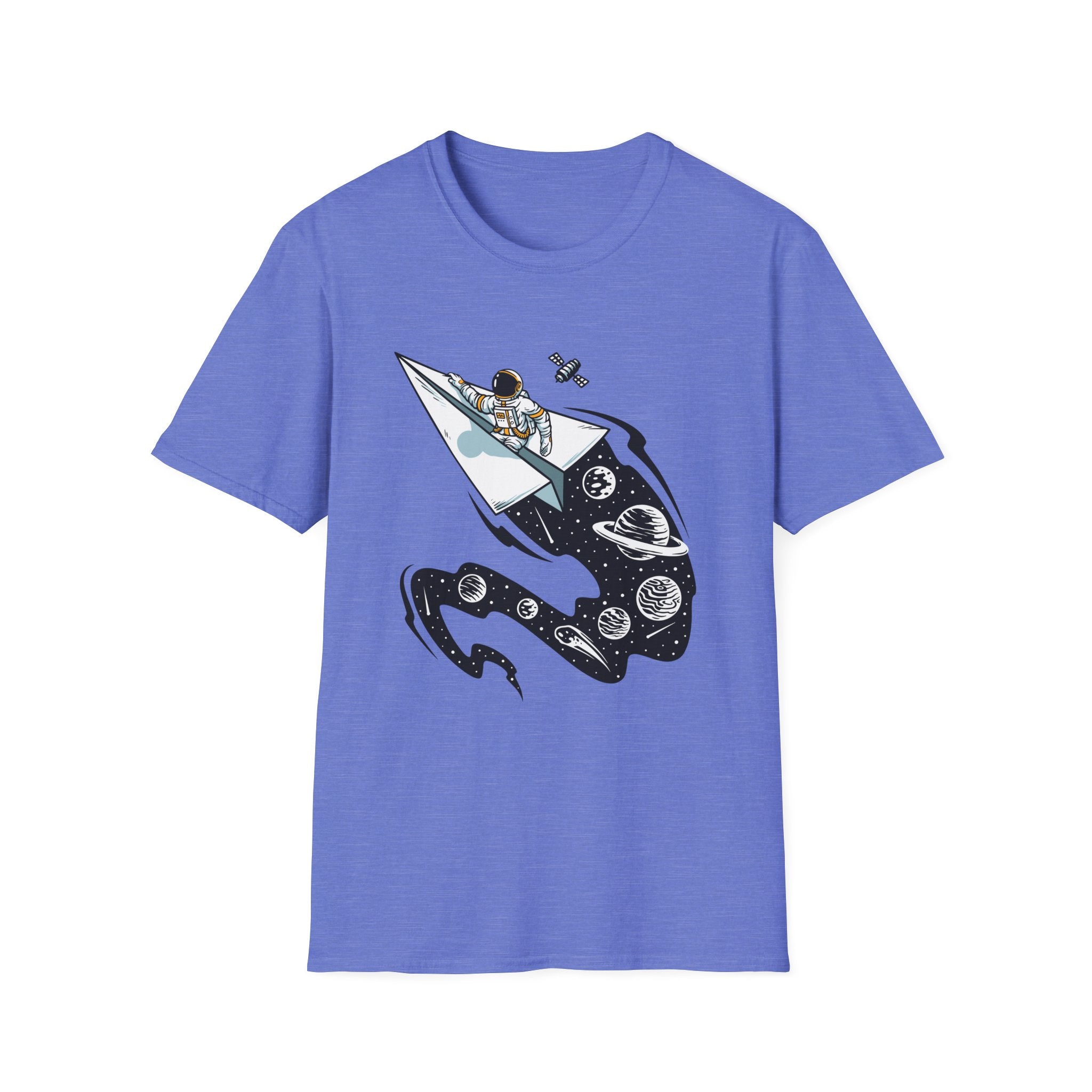 Astronauts Flying On Paper Ships - T Shirt