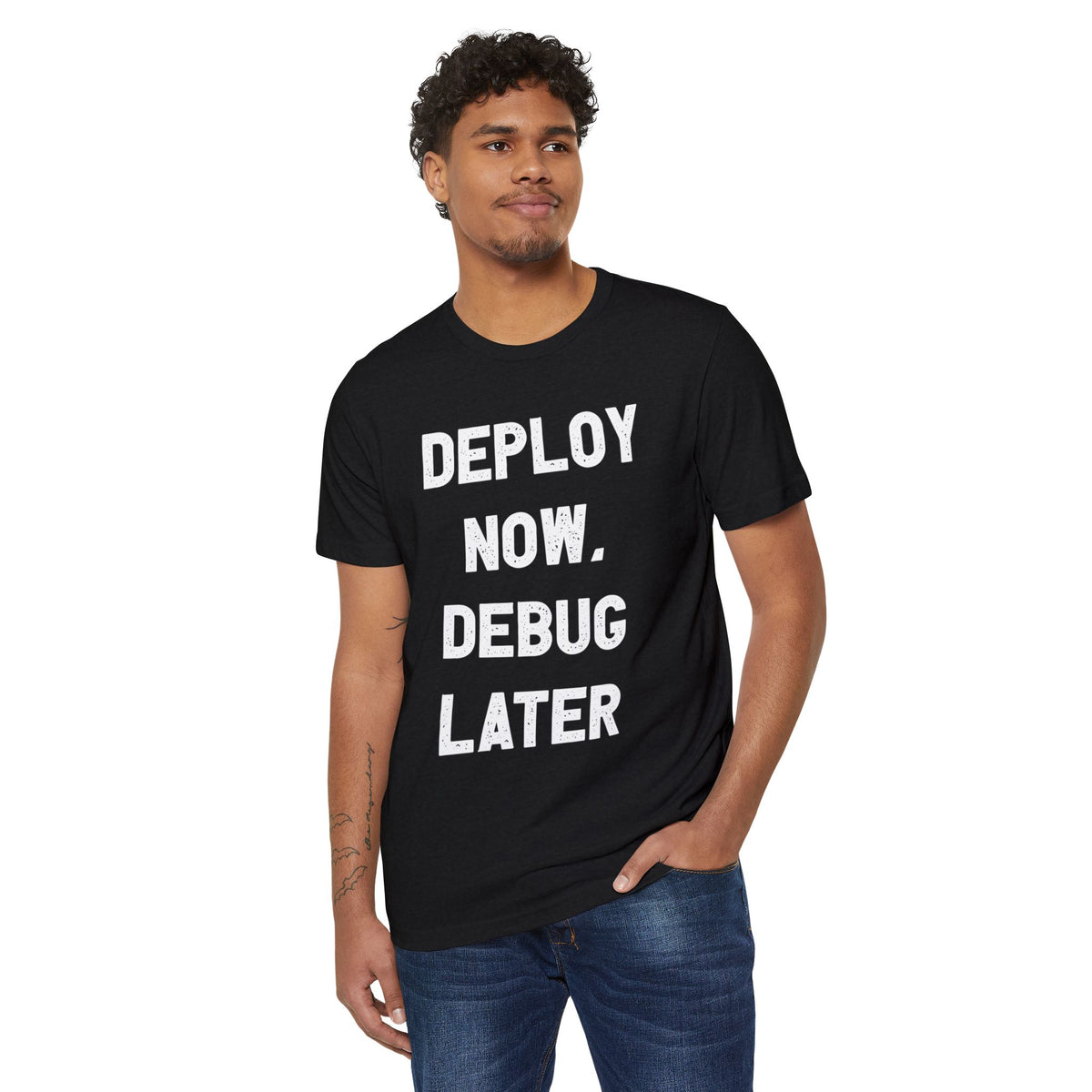 Deploy Now, Debug Later Recycled Organic Tee