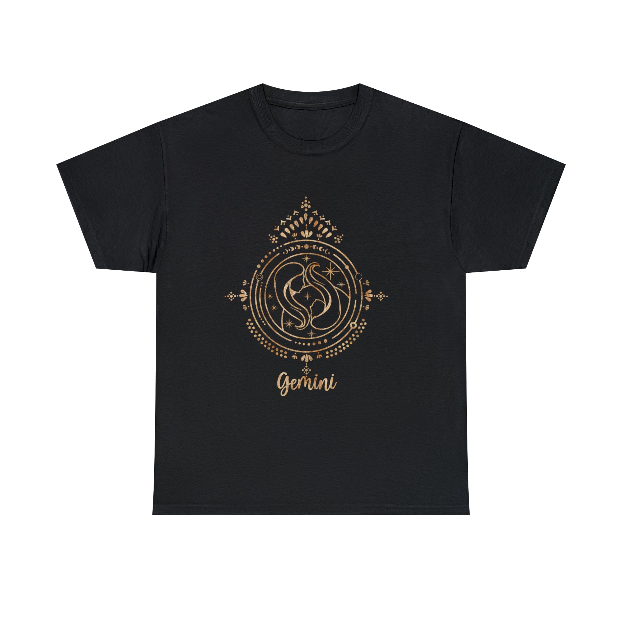 A Gemini T-Shirt featuring gold text.