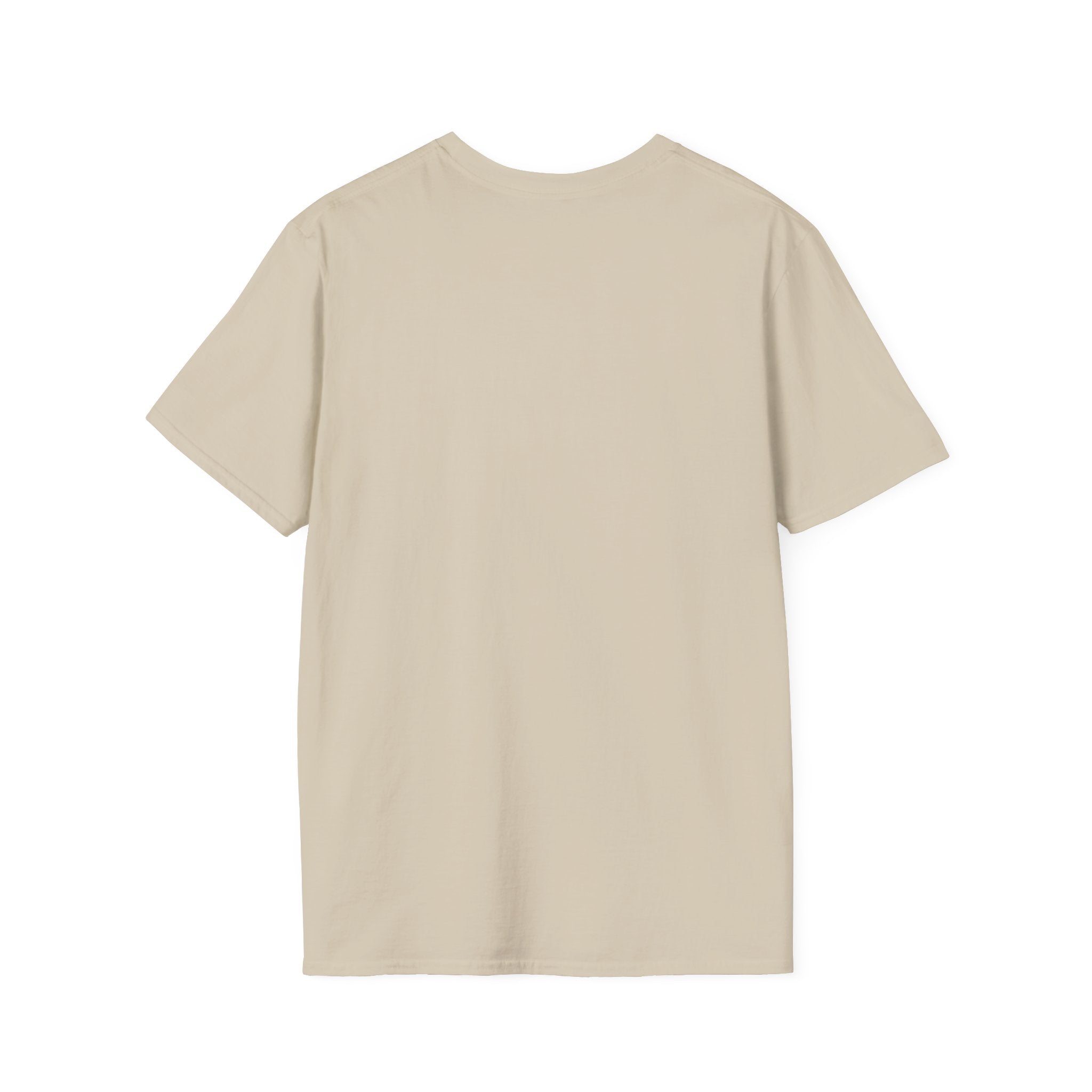 The Never Too Late to Skate T-Shirt, shown in plain beige against a white background with its back side visible, is ideal for those who believe it's never too late to skate.
