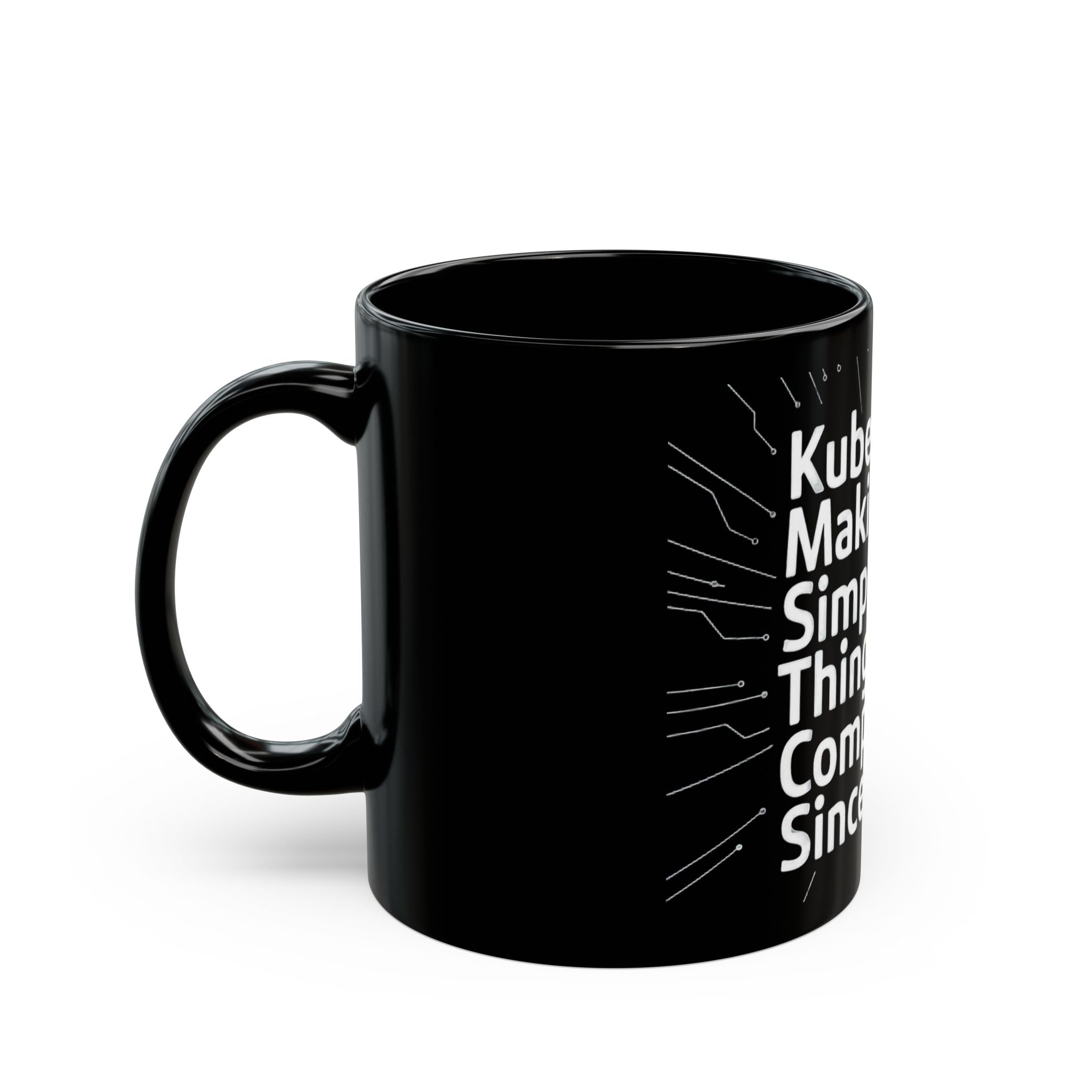 Kubernetes Making simple things complicate white - Black Mug