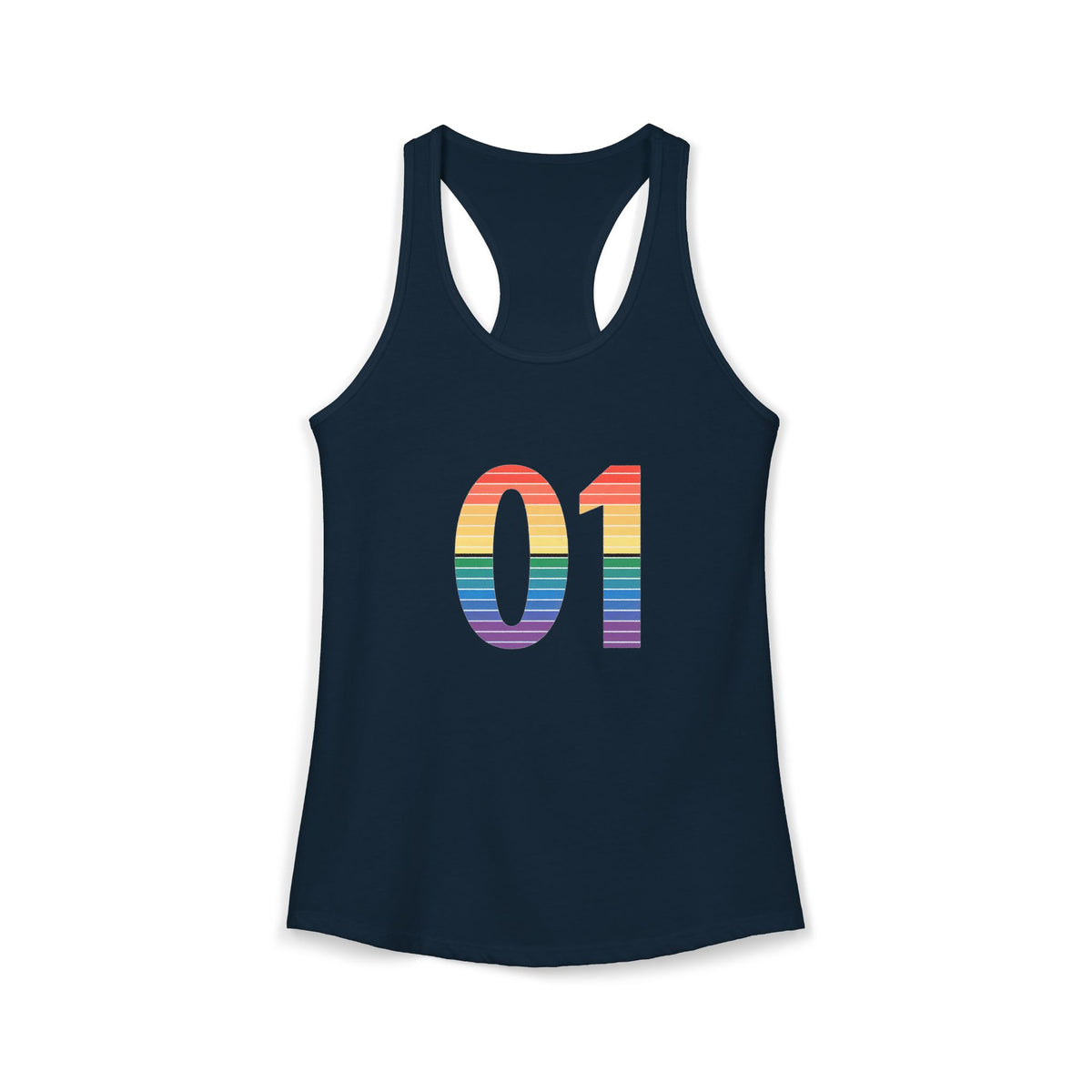 01 Rainbow Binary Racerback Tank