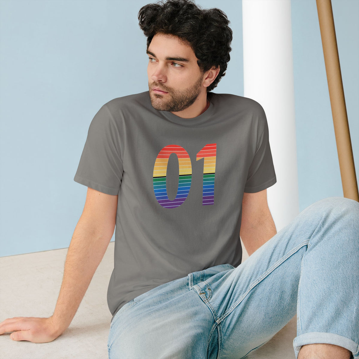 01 Rainbow Binary Organic Tee