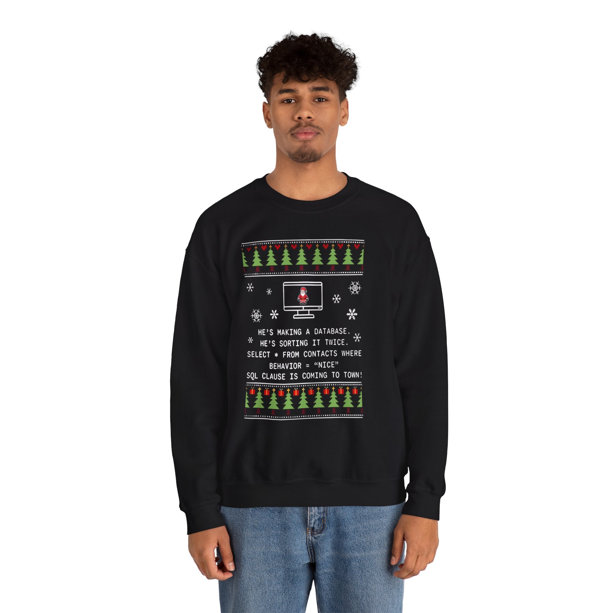 SQL Santa Claus Database Clause Developer Code DB Programmer Sweatshirt - Sweatshirt