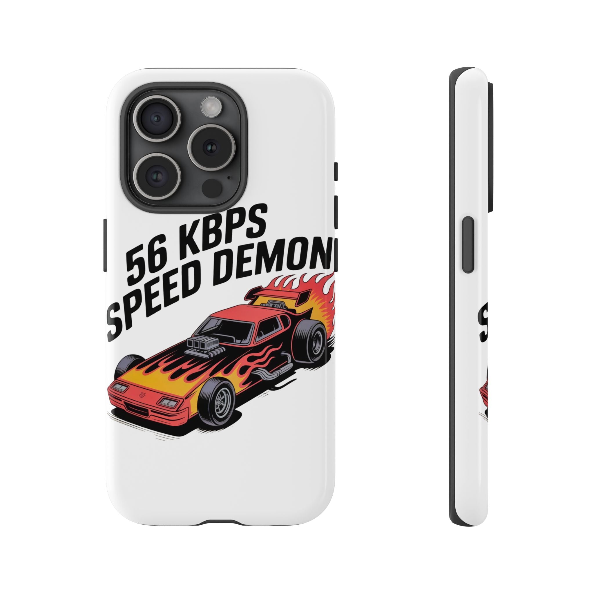 56 Kbps Speed Demon Black- Impact-Resistant Phone Case