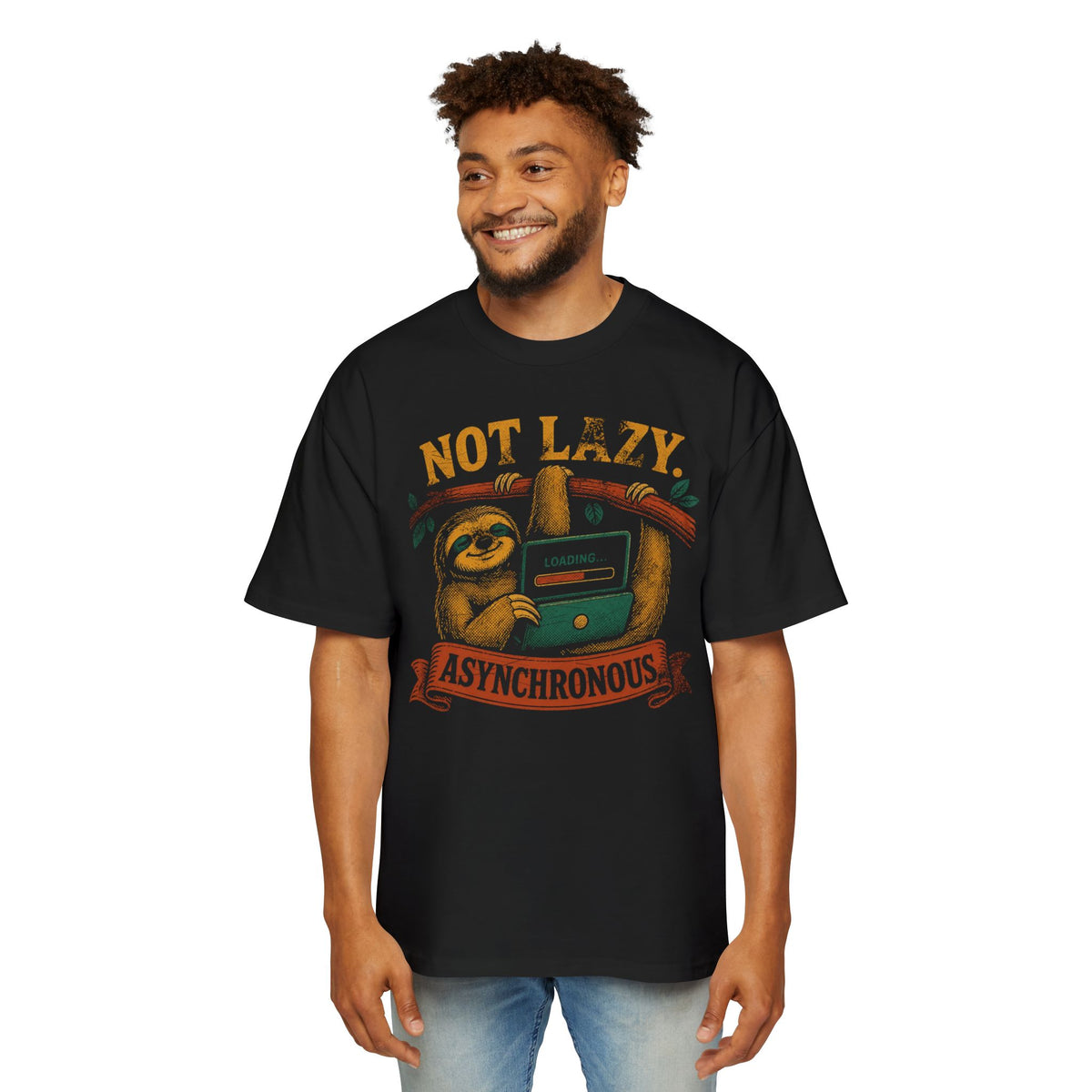 Not Lazy, Asynchronous Oversized Tee