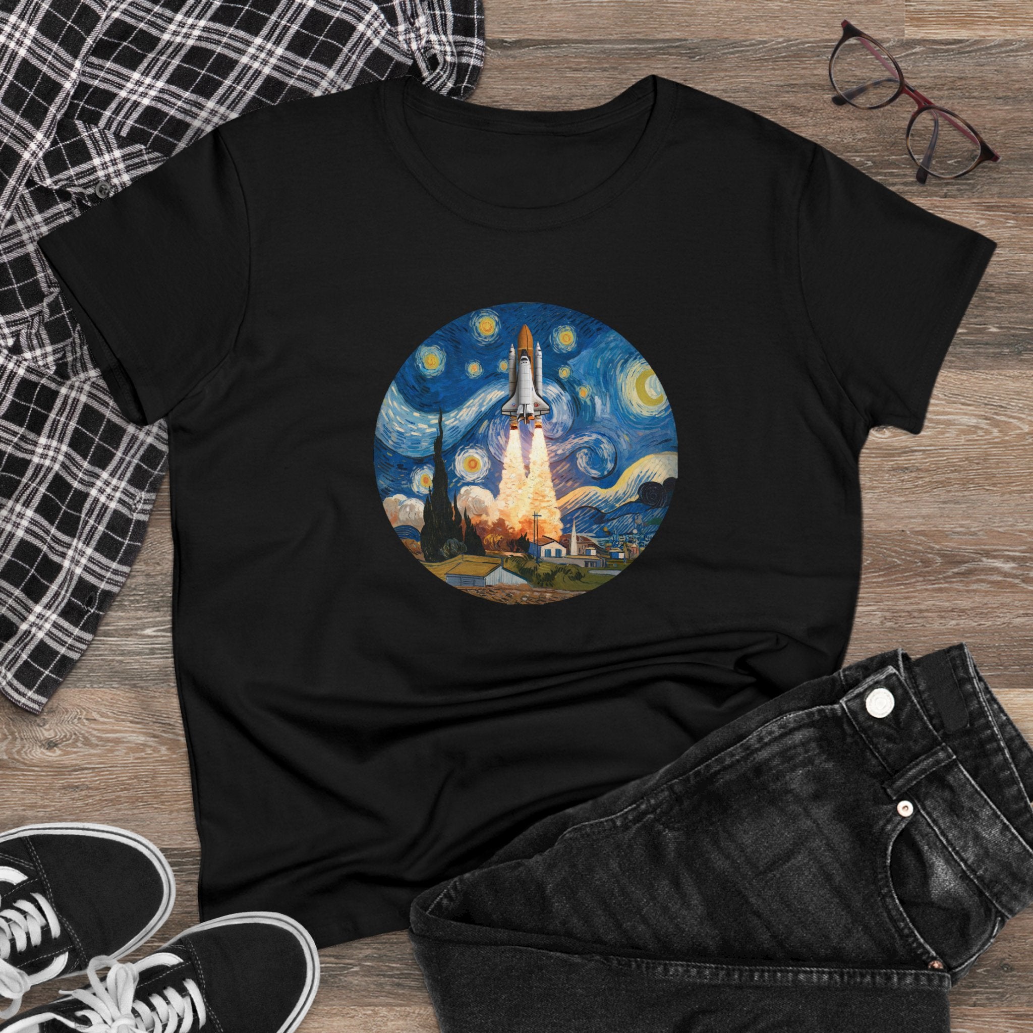 Van Gogh Spaceship - Women's Tee