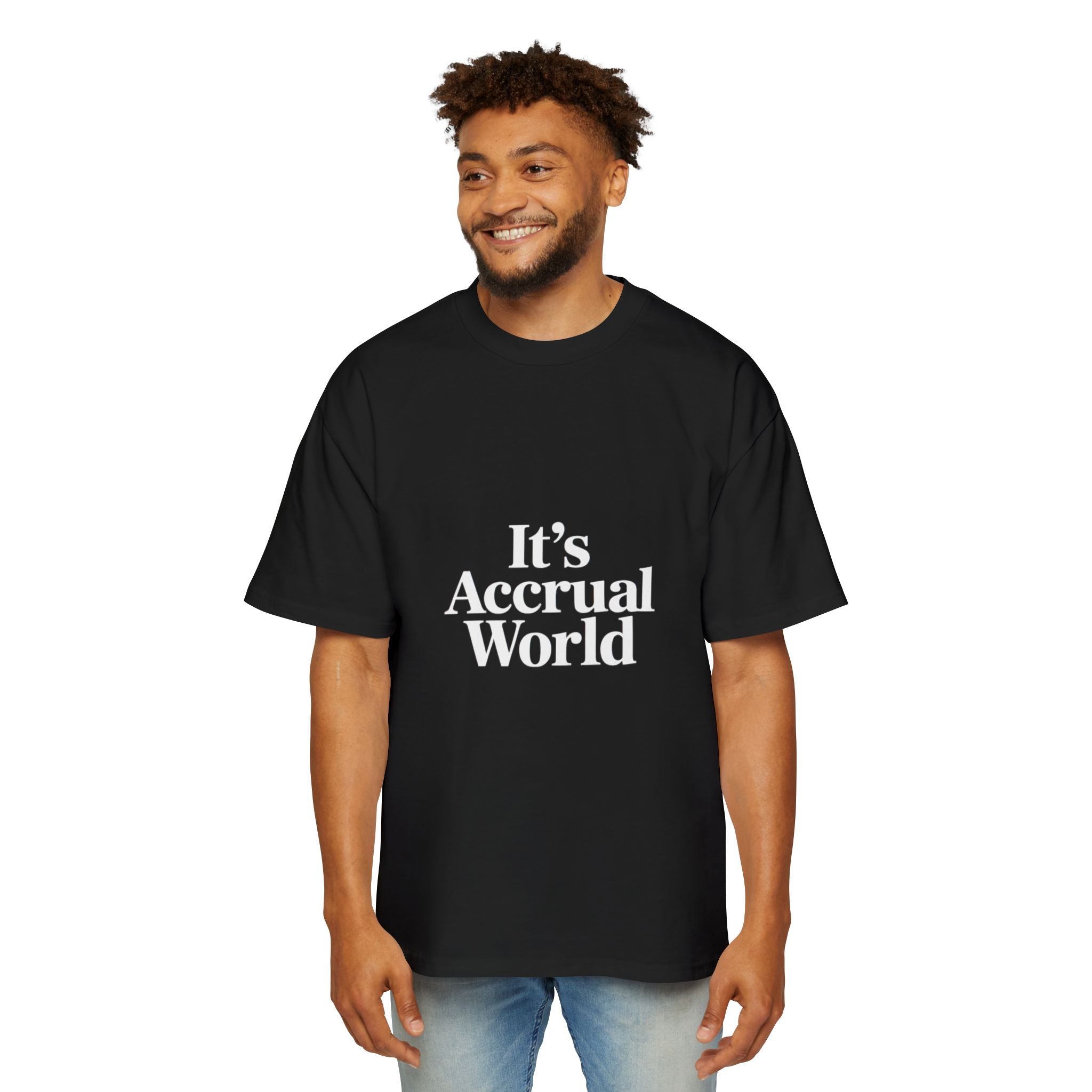Its accrual world white - Heavy Oversized Tee