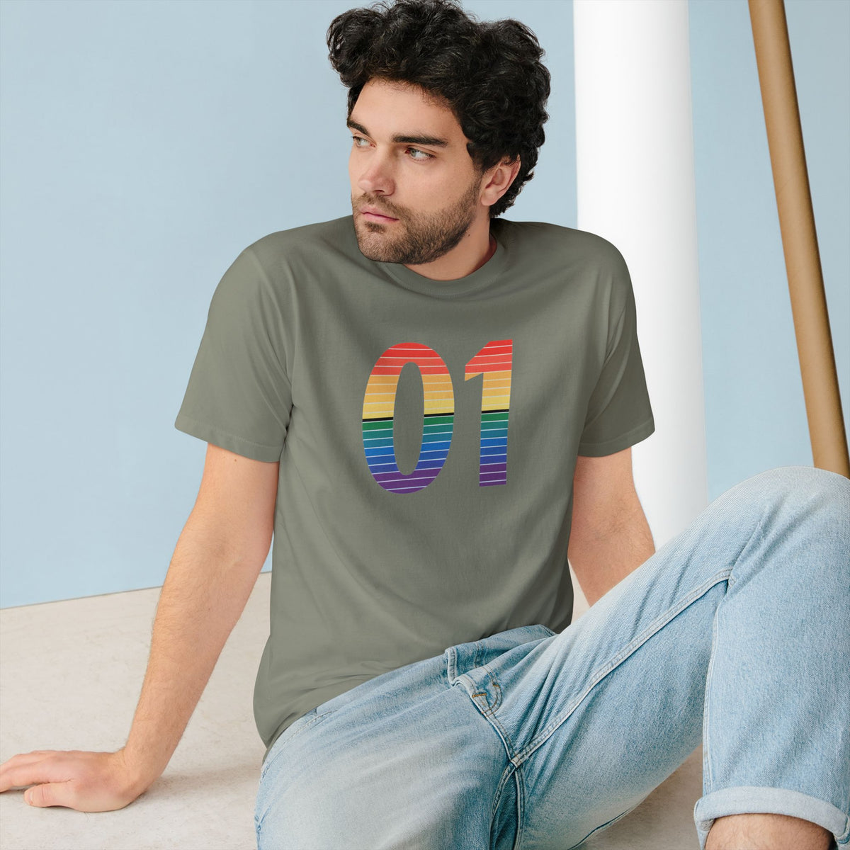 01 Rainbow Binary Organic Tee