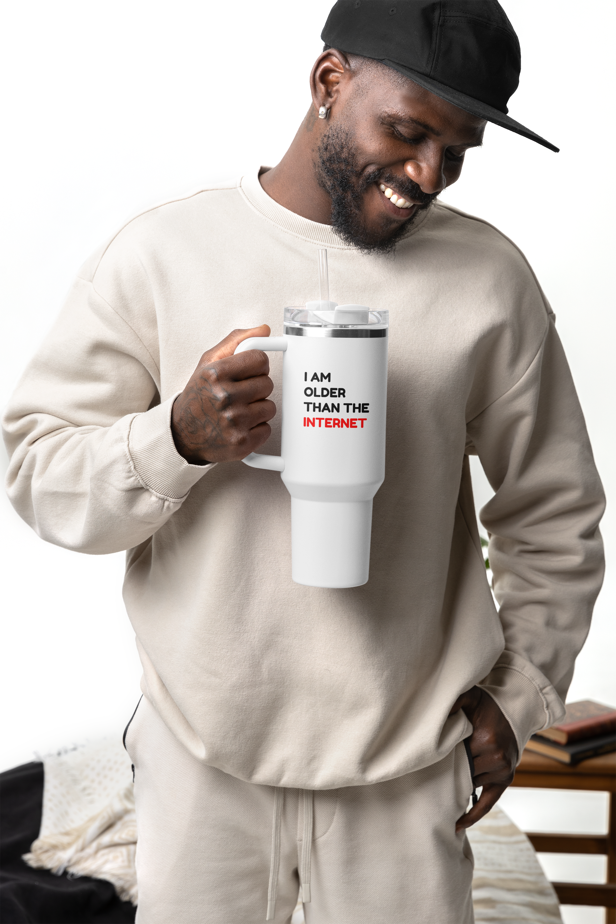 I am older than the internet - insulated travel mug 40oz