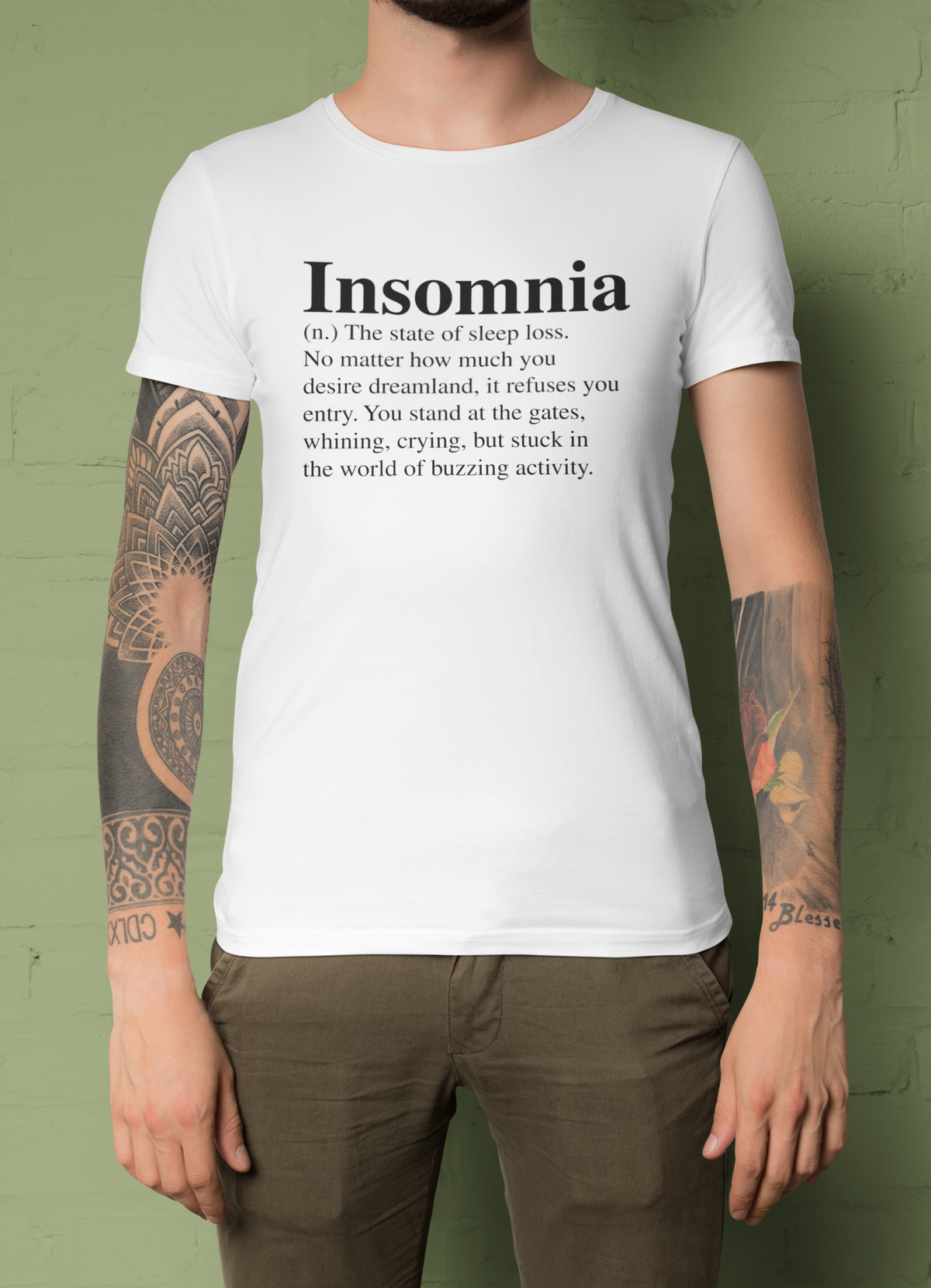 Insomnia T-Shirt | Funny Night Owl Tee | Sleep-Deprived Humor Gift | Geekpsters