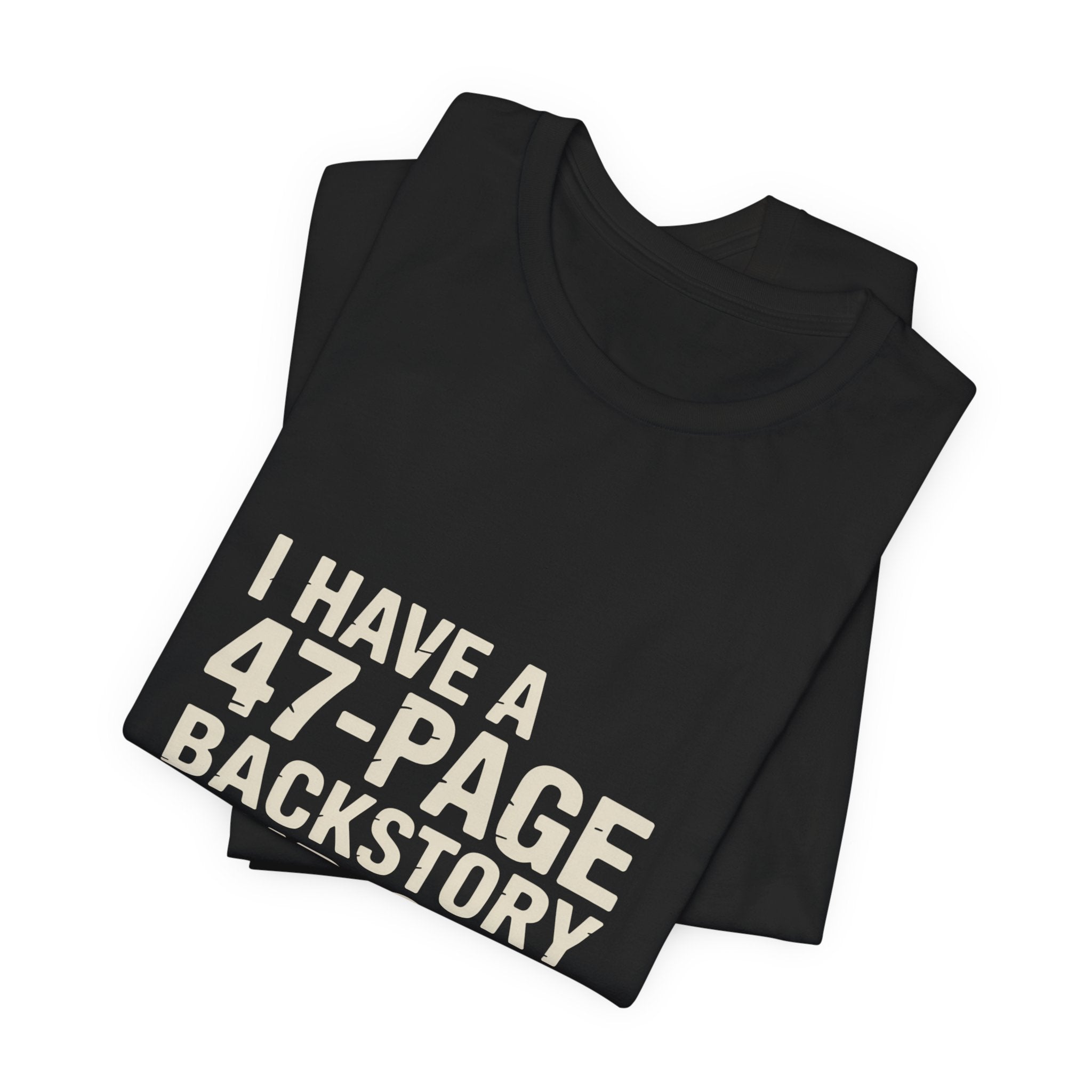 47-Page Backstory 3 Hit Points T-Shirt | Geekpsters