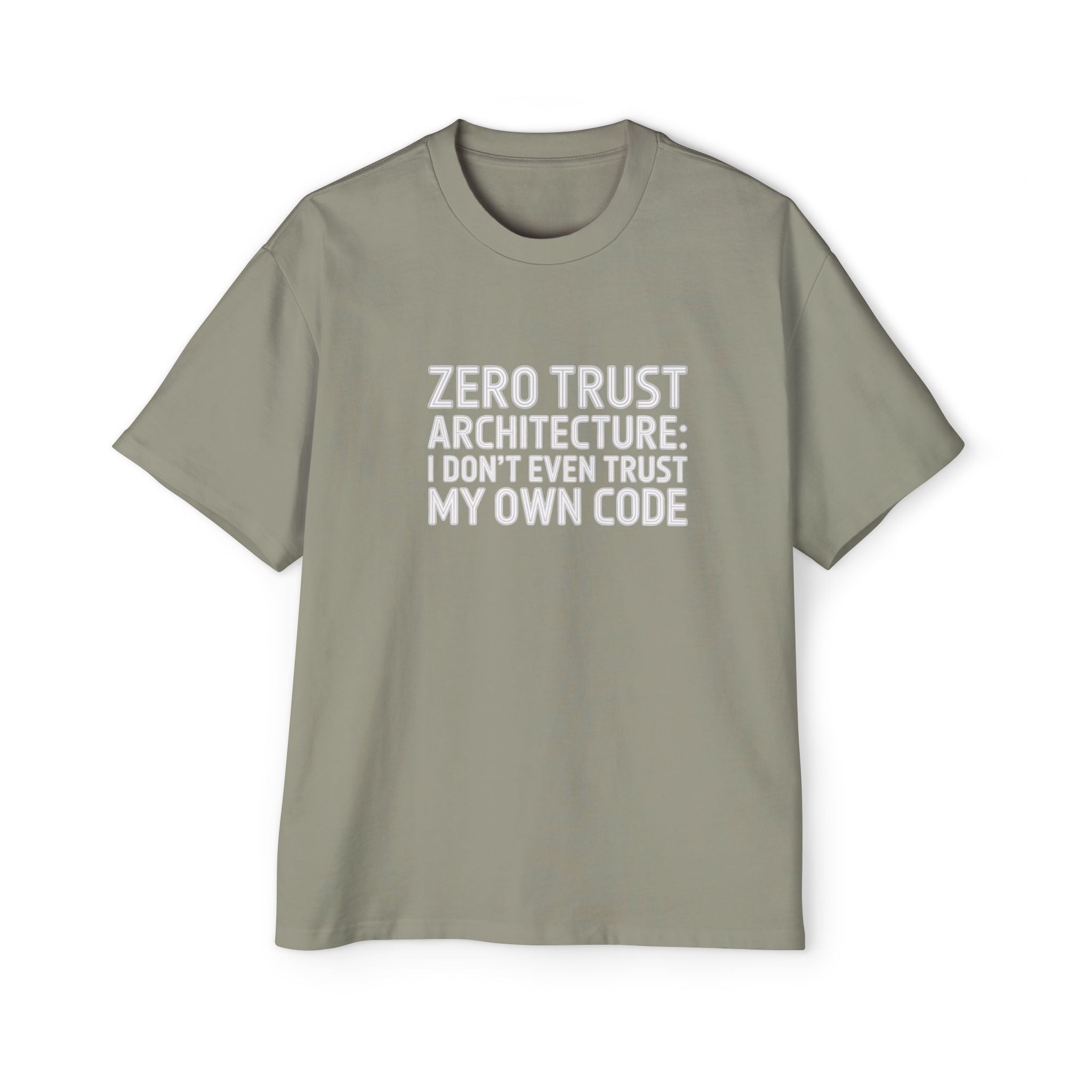 Zero Trust Architecture White - Heavy Oversized Tee