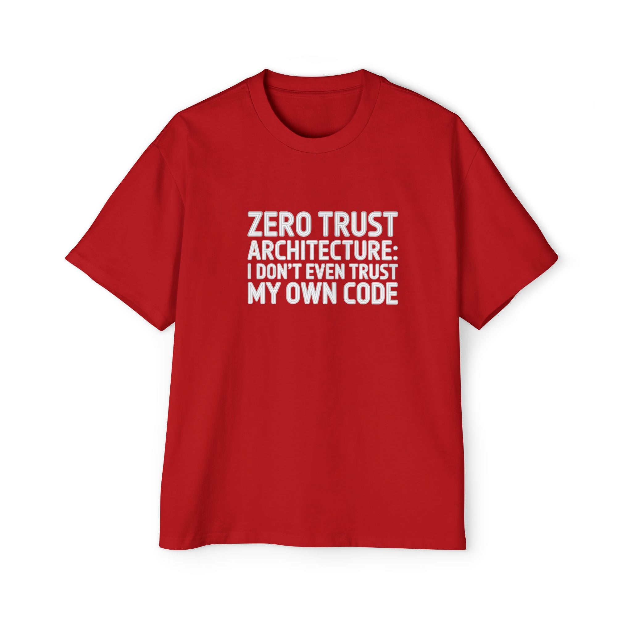 Zero Trust Architecture White - Heavy Oversized Tee
