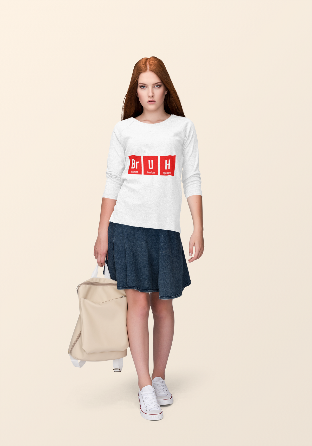 Br-U-H Crewneck Sweatshirt | Funny Periodic Table Bruh Pun Fleece | Science Humor Gift | Geekpsters