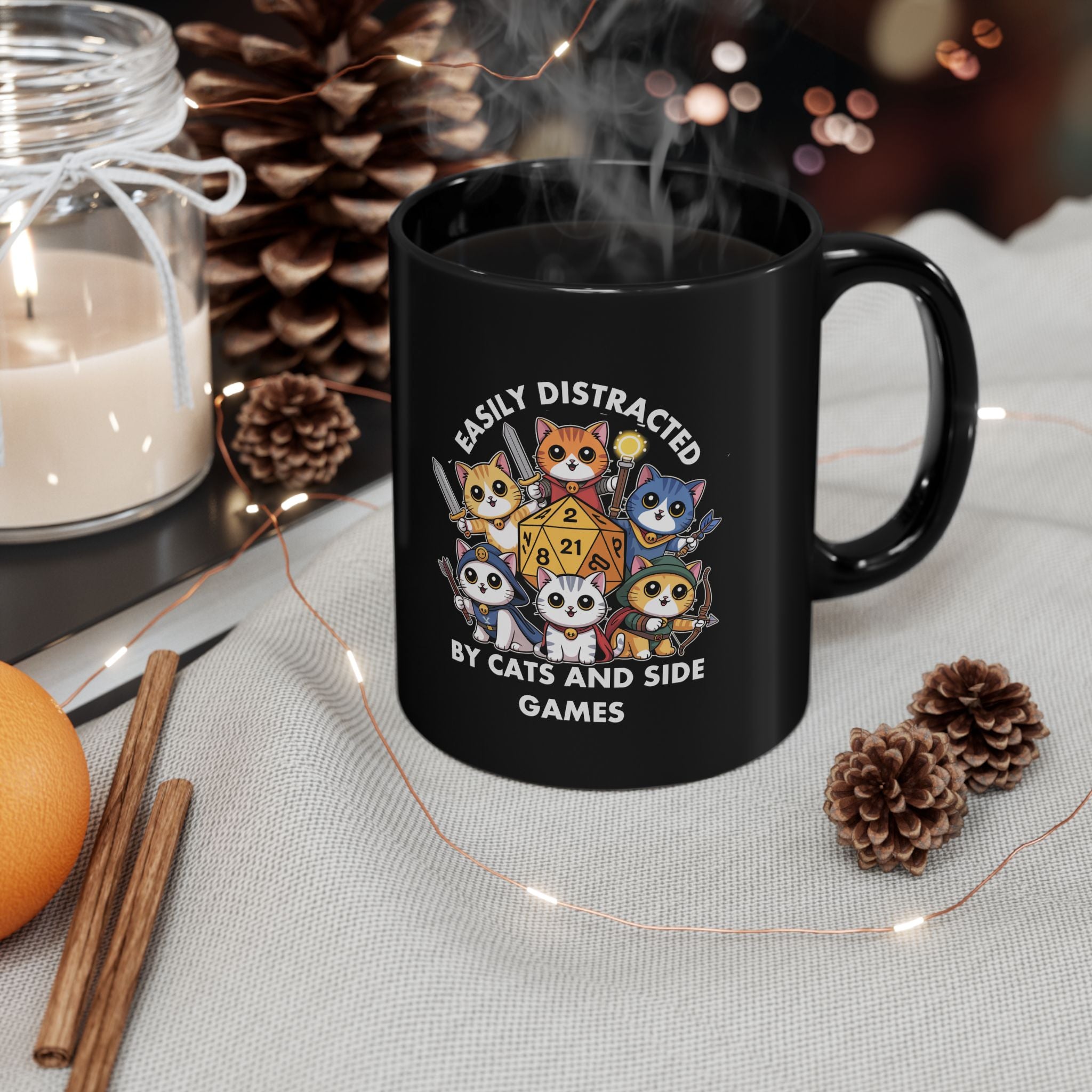 Easily Distracted By Cats and Side Games Mug