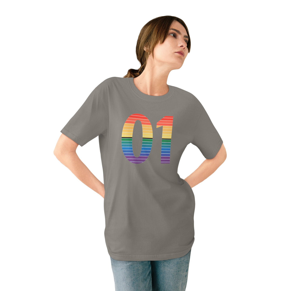 01 Rainbow Binary Organic Tee