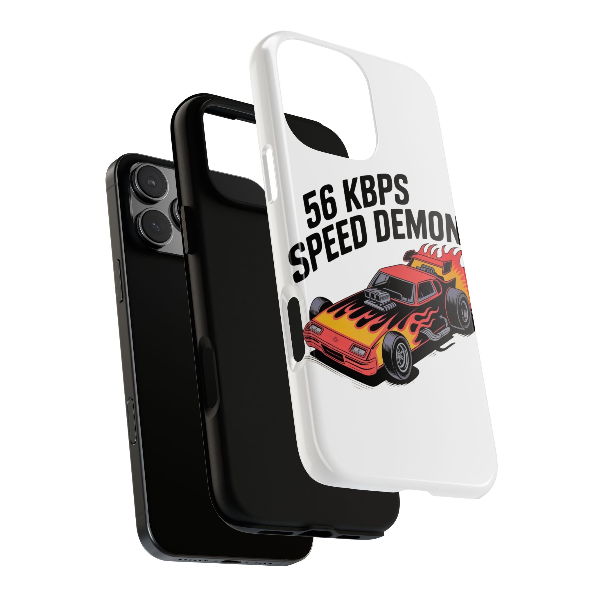 56 Kbps Speed Demon Black- Impact-Resistant Phone Case