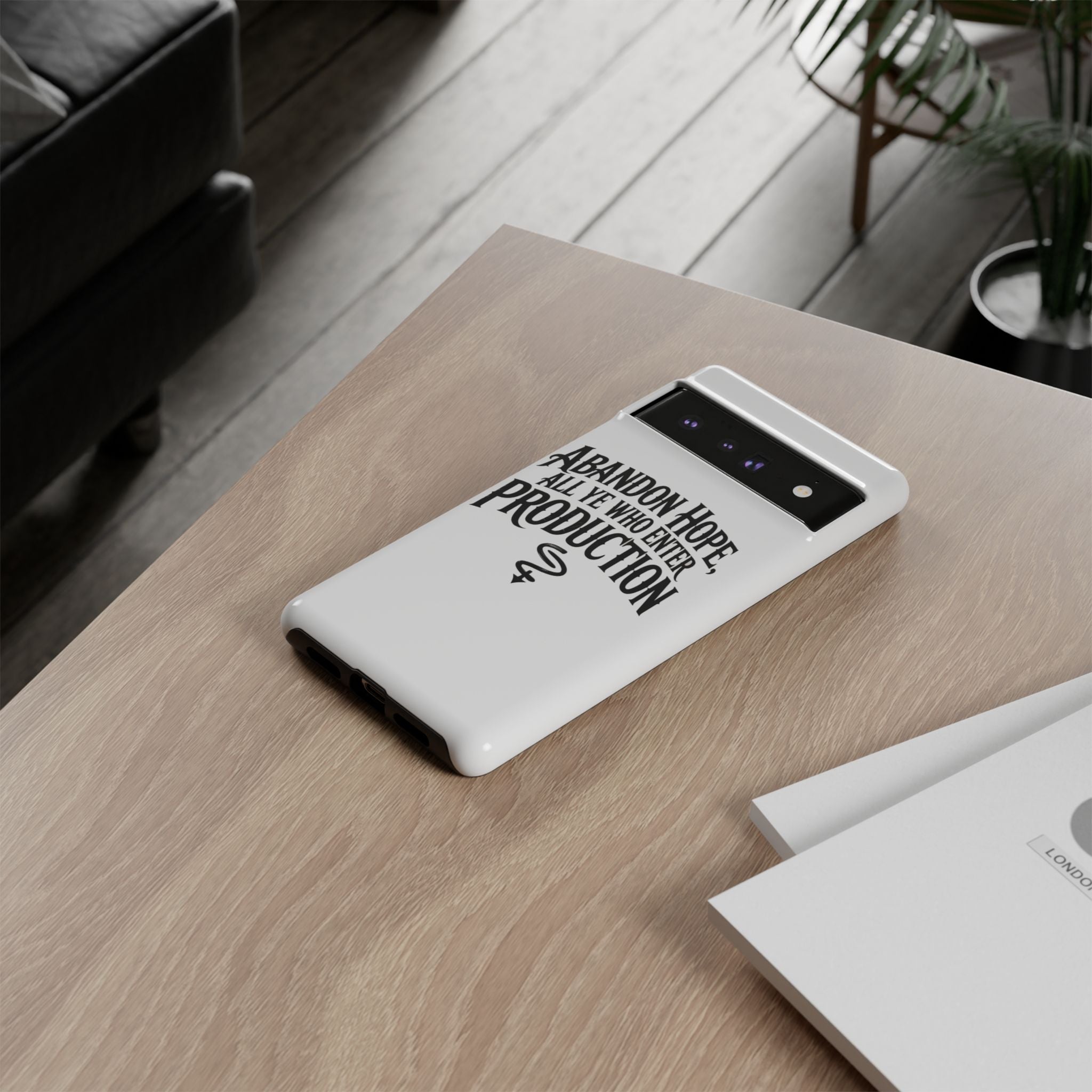 Abandon hope all ye who enter production- Impact-Resistant Phone Case