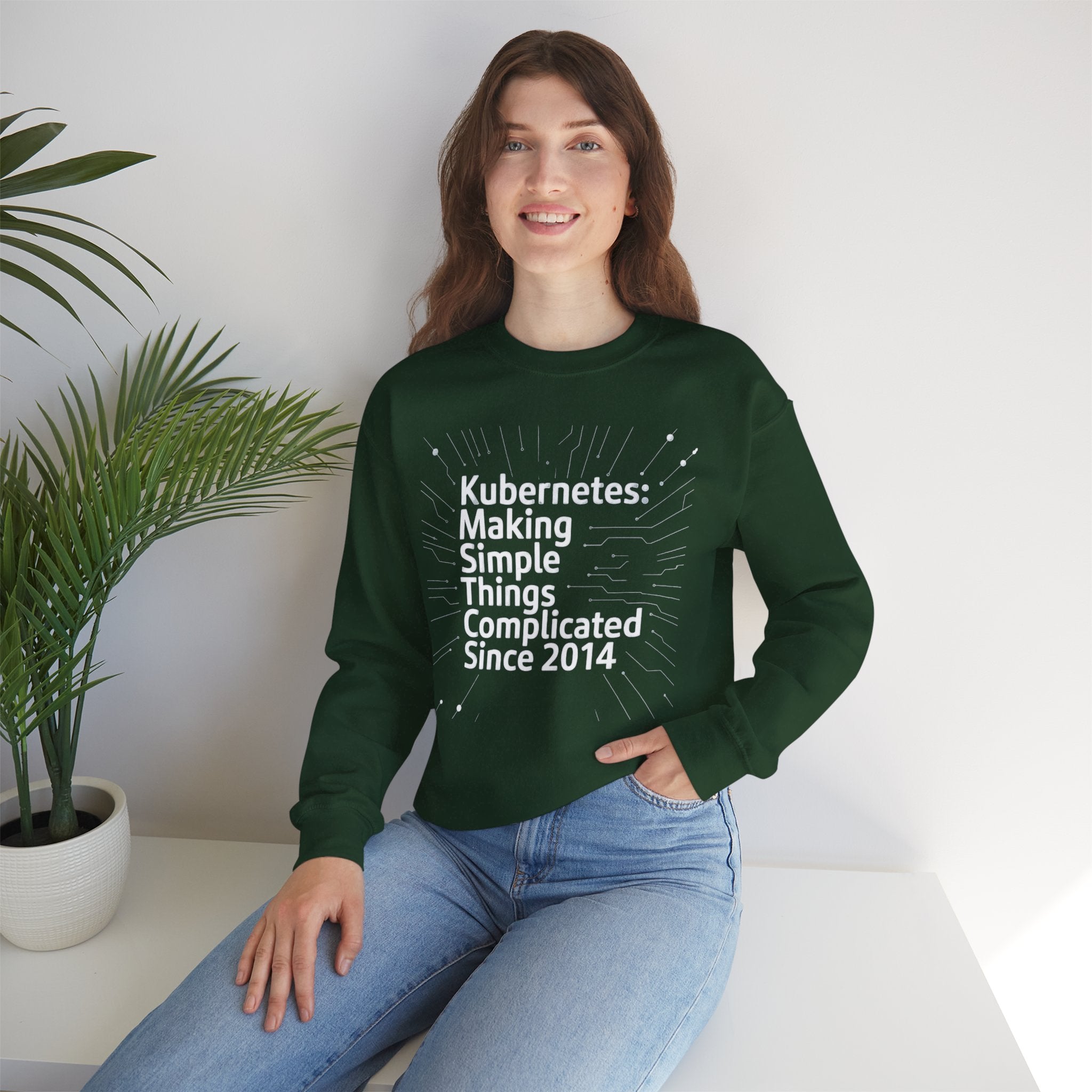 Kubernetes Making simple things complicate white - Sweatshirt