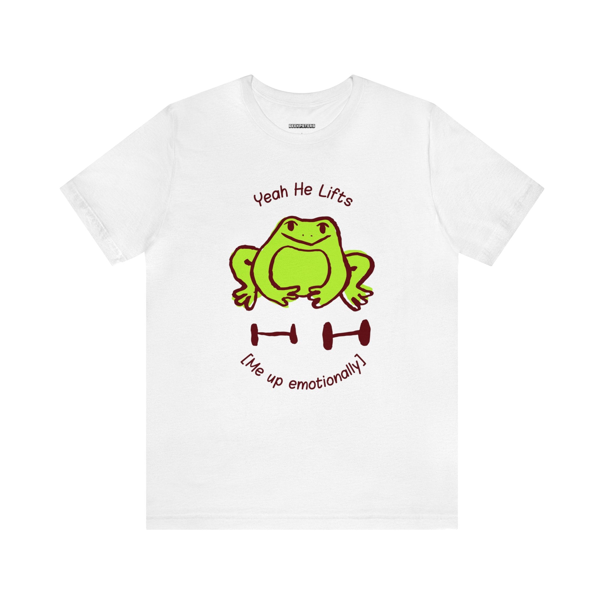 Yeah He Lifts funny gym humor t-shirt – workout joke gift for gym bros | Geekpsters