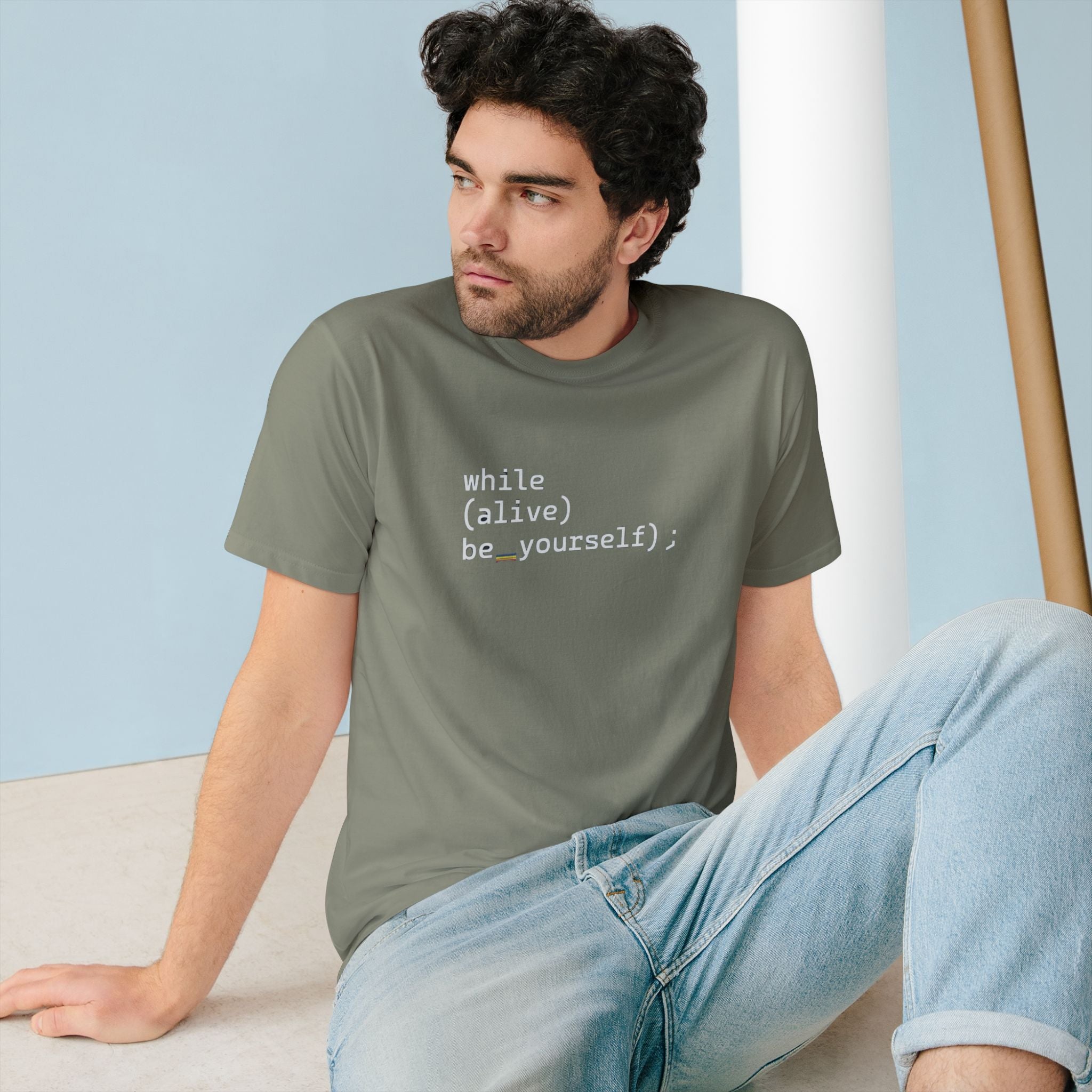 While Alive Be Yourself Code Syntax - Organic T-shirt