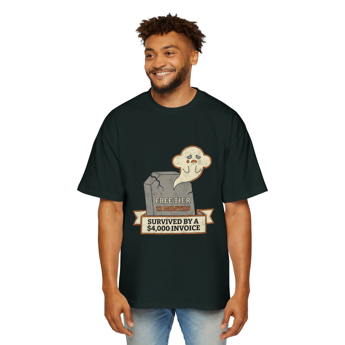 Here Lies Free Tier Oversized Tee